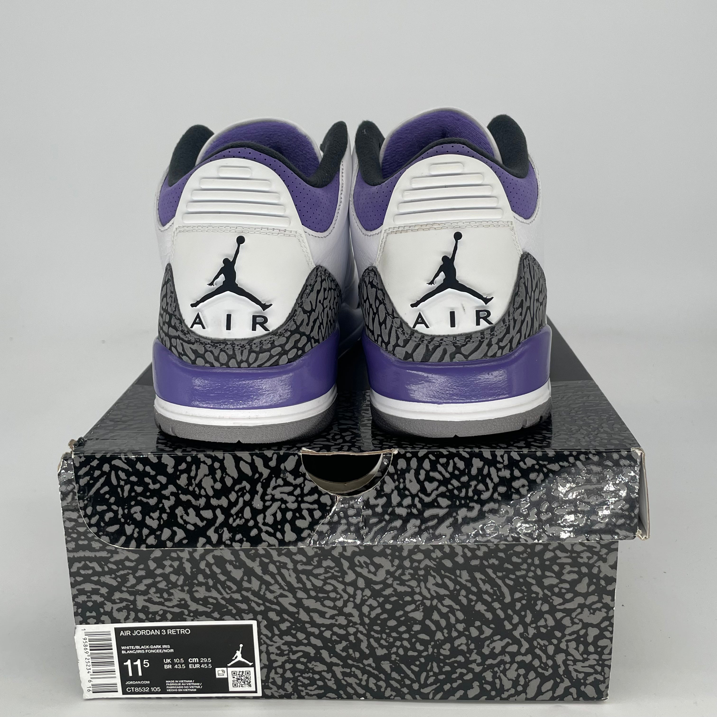 AIR JORDAN 3 DARK IRIS SIZE 11.5/13W CT8532-105