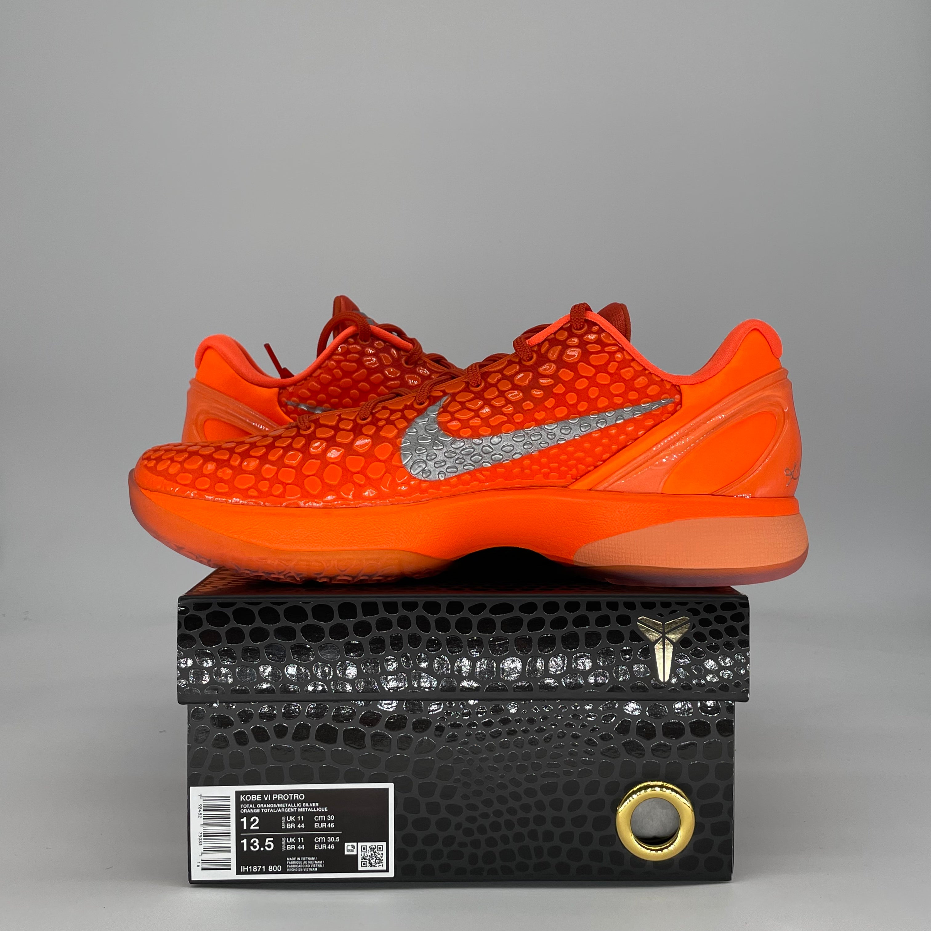 NIKE KOBE 6 PROTRO TOTAL ORANGE IH1871-800 SIZE 12/13.5W