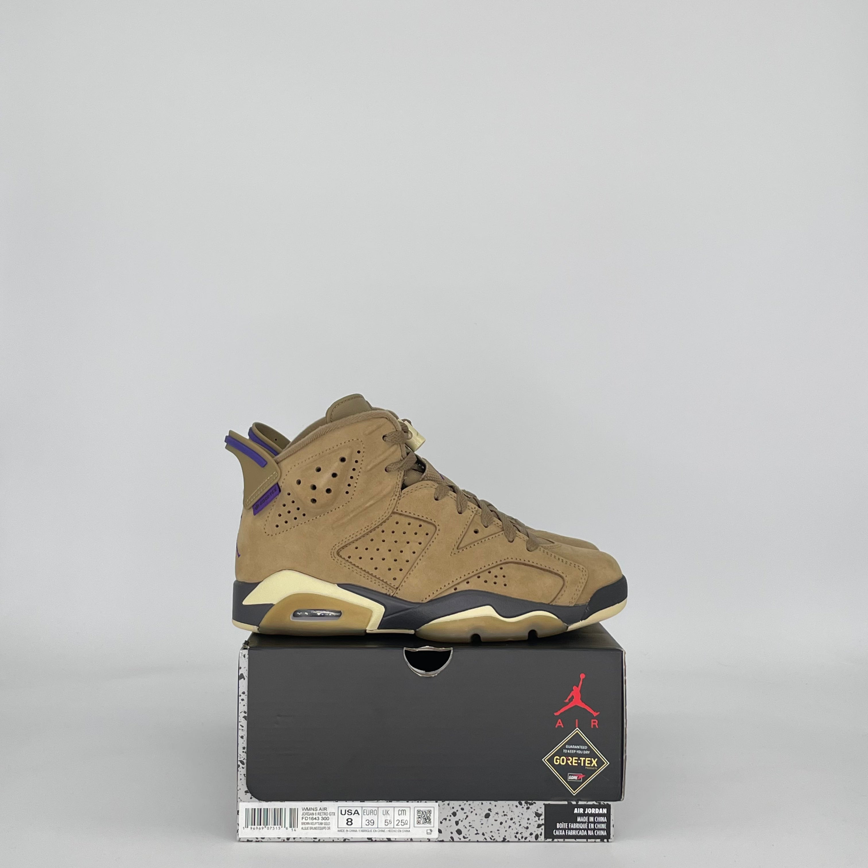 AIR JORDAN 6 GORE-TEX BROWN KELP FD1643-300 SIZE 6.5/8W