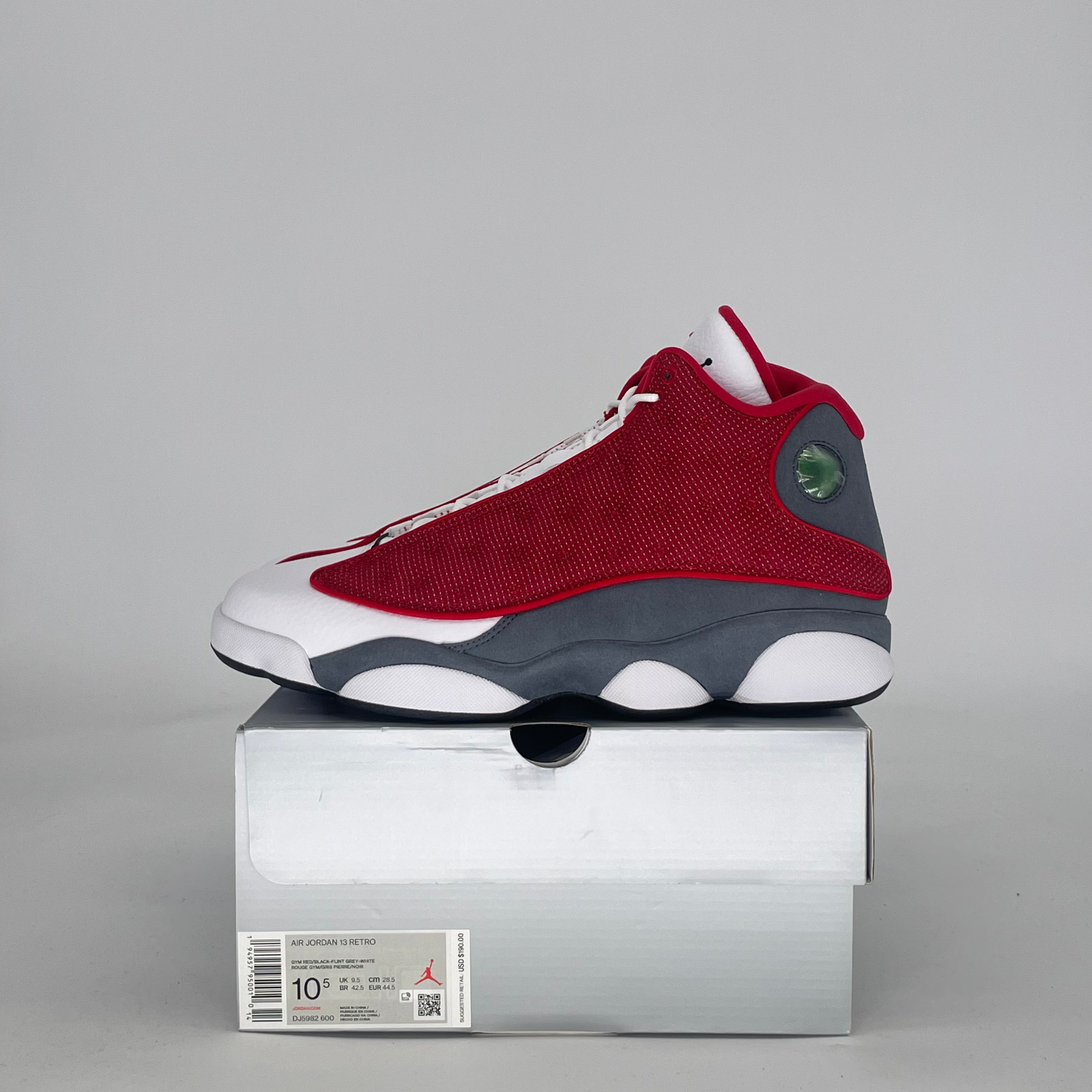 AIR JORDAN 13 GYM RED FLINT GREY DJ5982-600 SIZE 10.5/12W