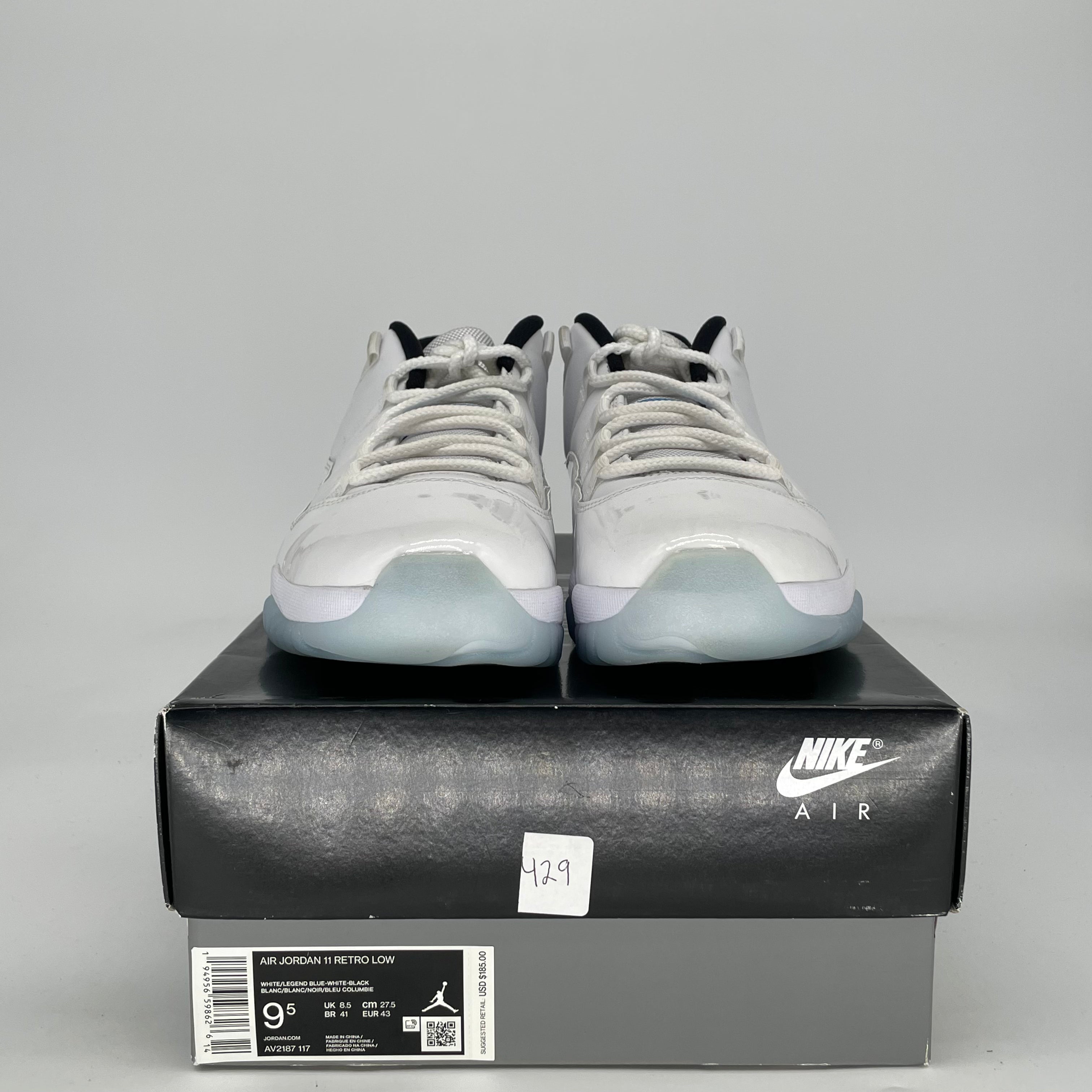 AIR JORDAN 11 LOW LEGEND BLUE AV2187-117 SIZE 9.5/11W
