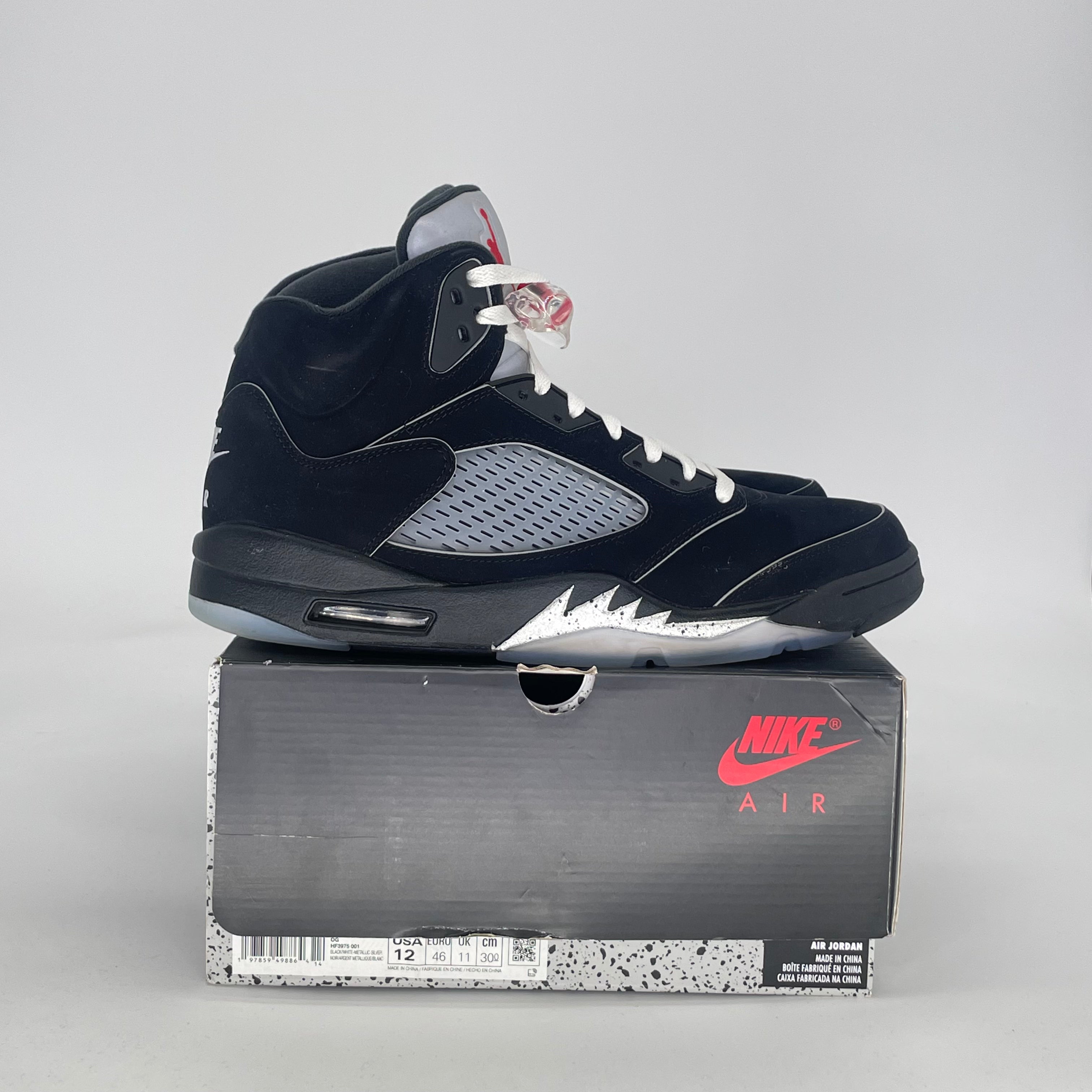AIR JORDAN 5 BLACK METALLIC REIMAGINED HF3975-001 SIZE 12/13.5W