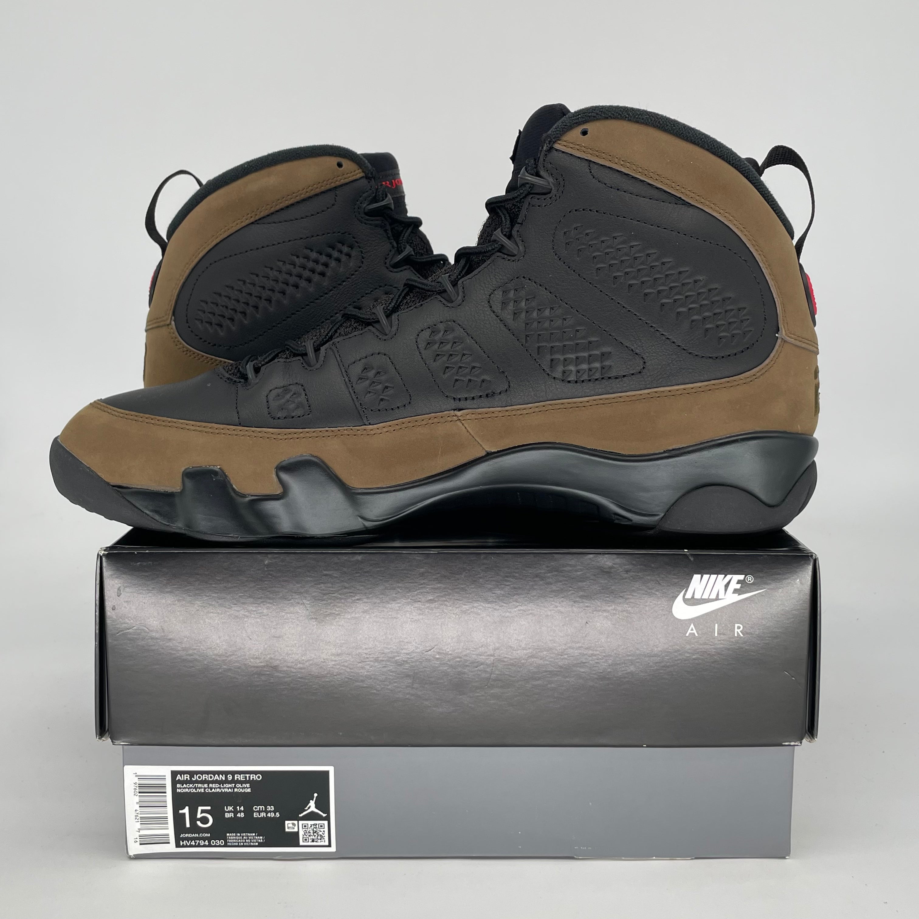 AIR JORDAN 9 OLIVE HV4794-030 SIZE 15/16.5W