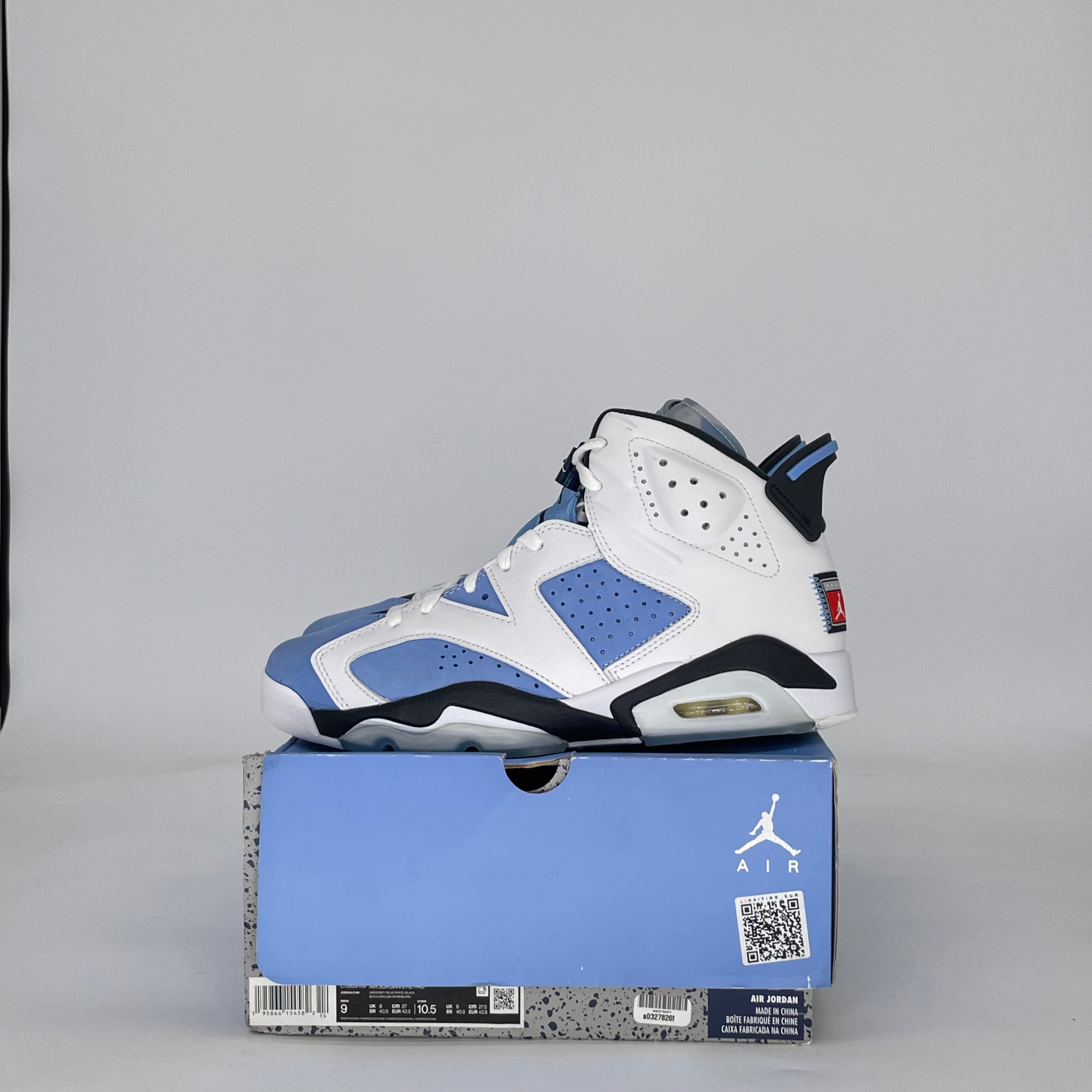 AIR JORDAN 6 UNC WHITE CT8529-410 SIZE 9/10.5W
