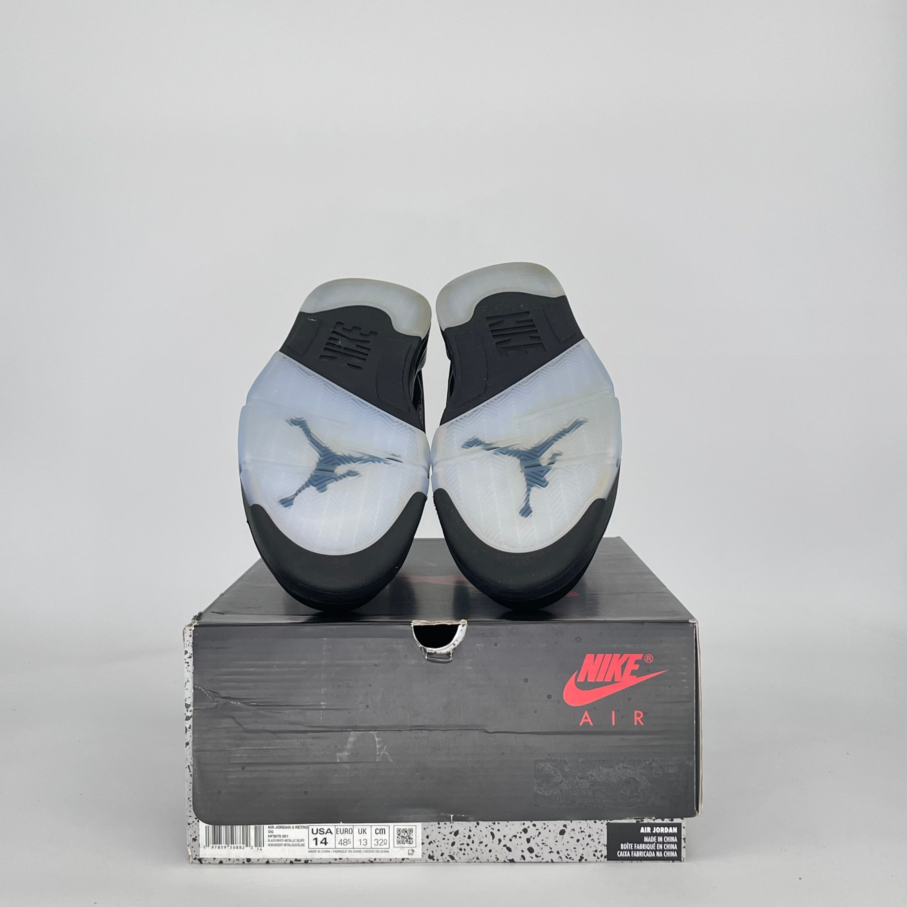 AIR JORDAN 5 BLACK METALLIC REIMAGINED HF3975-001 SIZE 14/15.5W