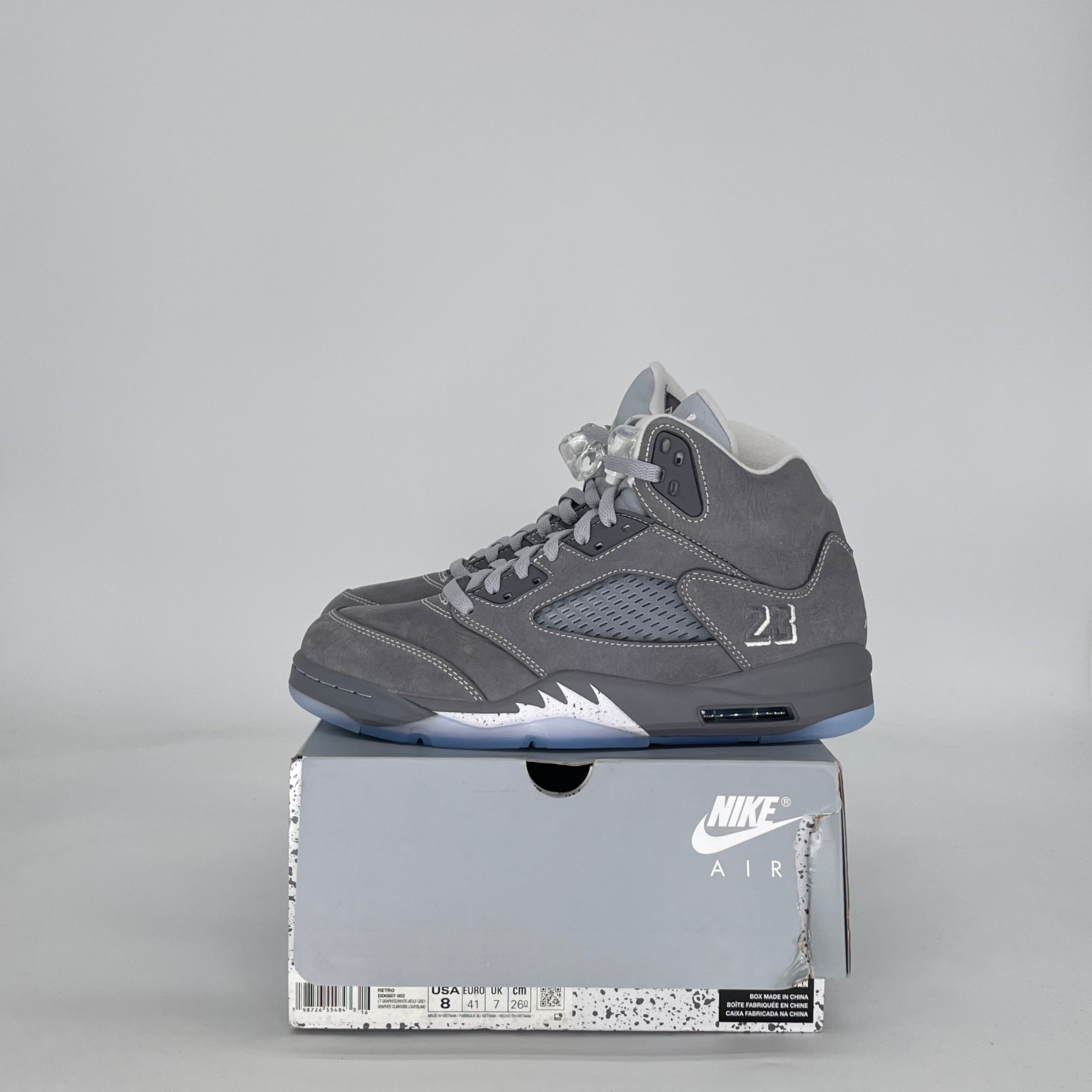 AIR JORDAN 5 WOLF GREY DD0587-002 SIZE 8/9.5W