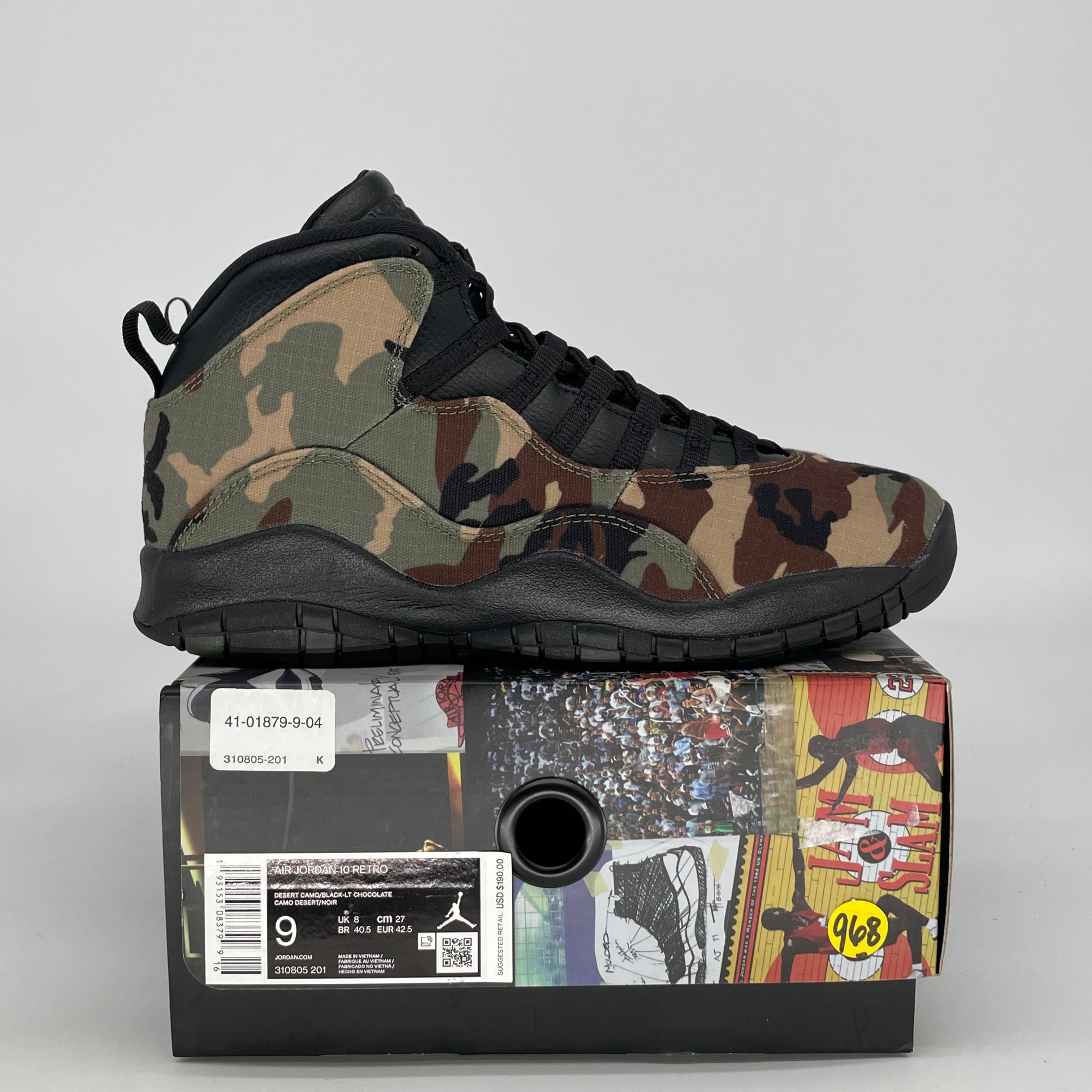 AIR JORDAN 10 WOODLAND CAMO 310805-201 SIZE 9/10.5W