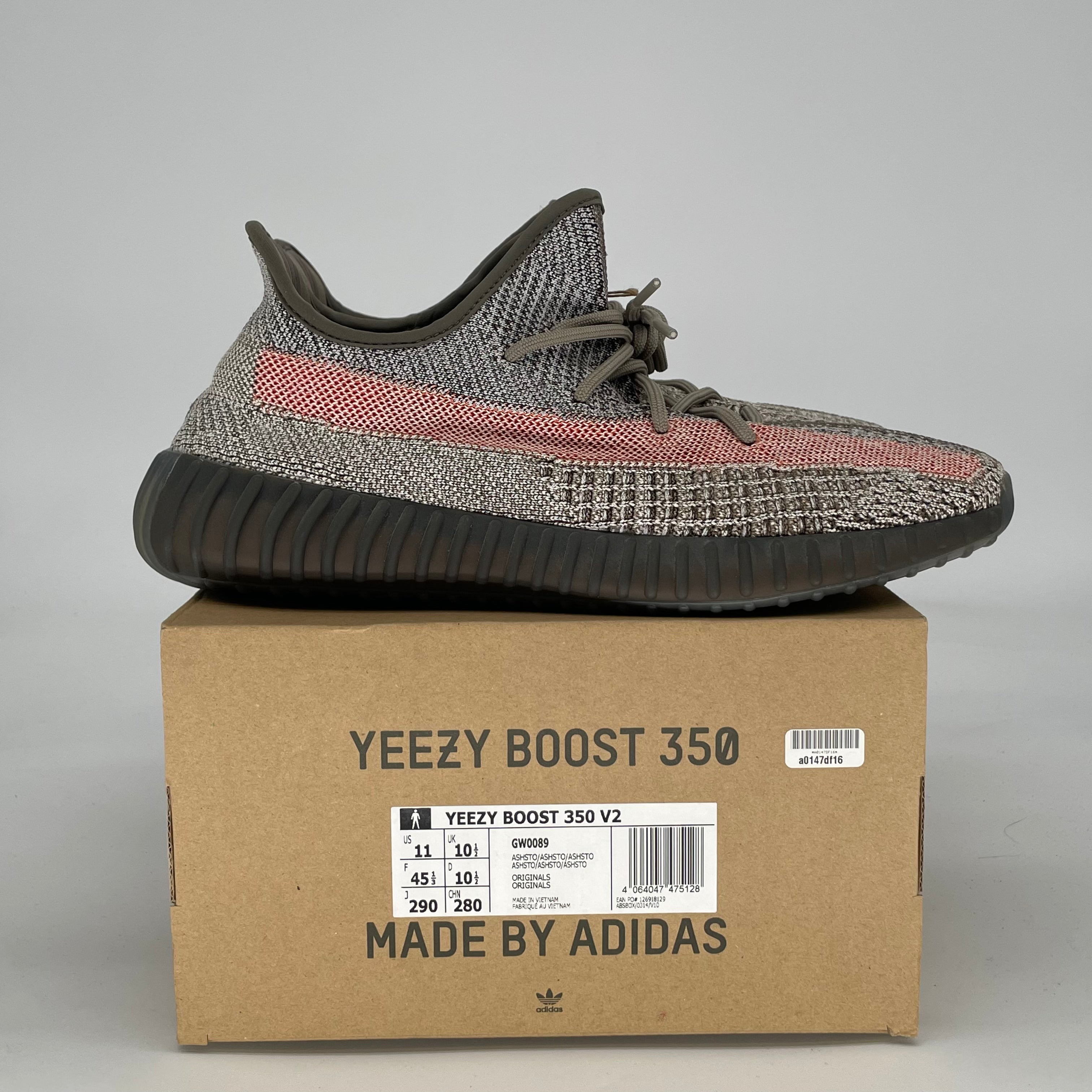 ADIDAS YEEZY 350 V2 ASH STONE GW0089 SIZE 11/12.5W