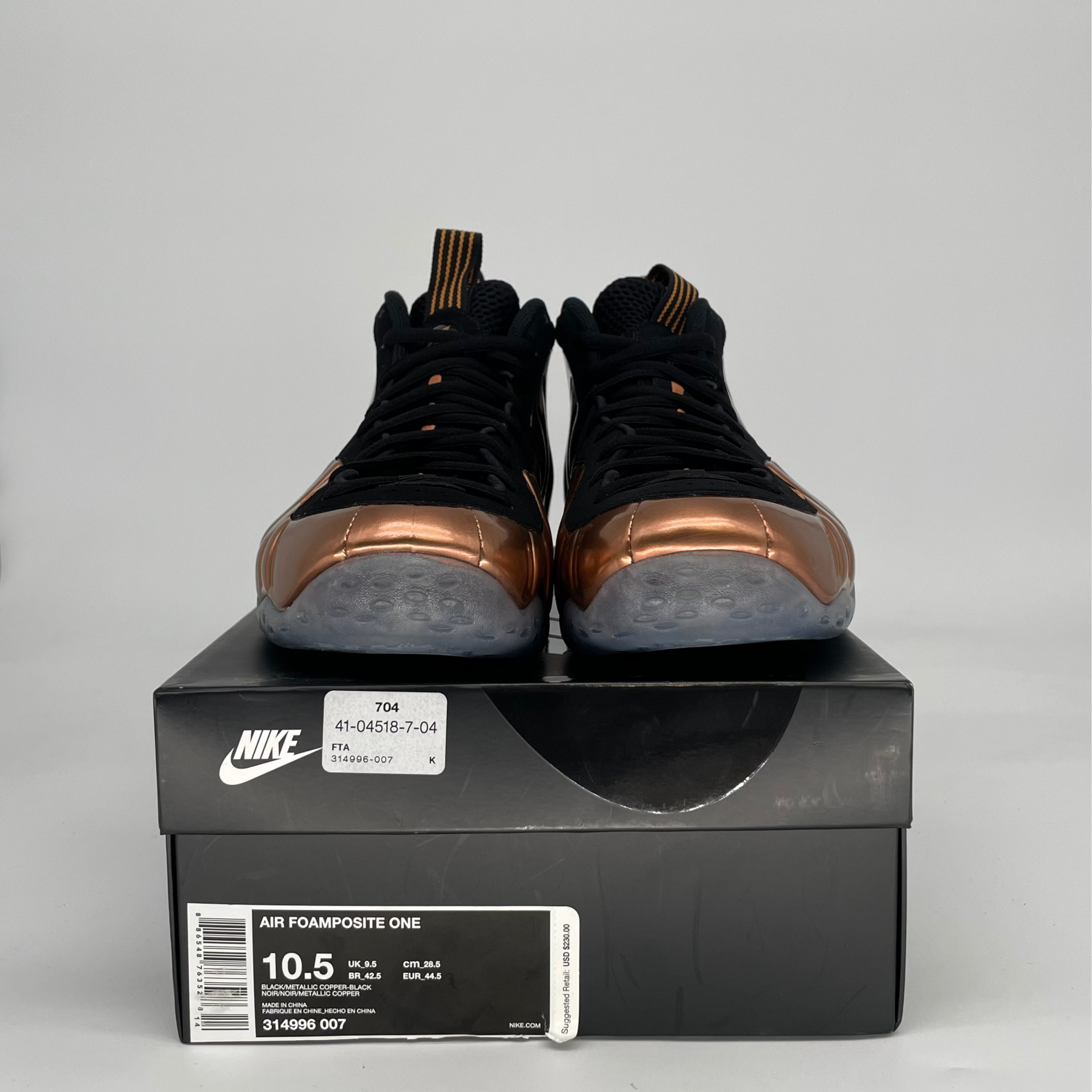 NIKE AIR FOAMPOSITE ONE COPPER 314996-007 SIZE 10.5/12W