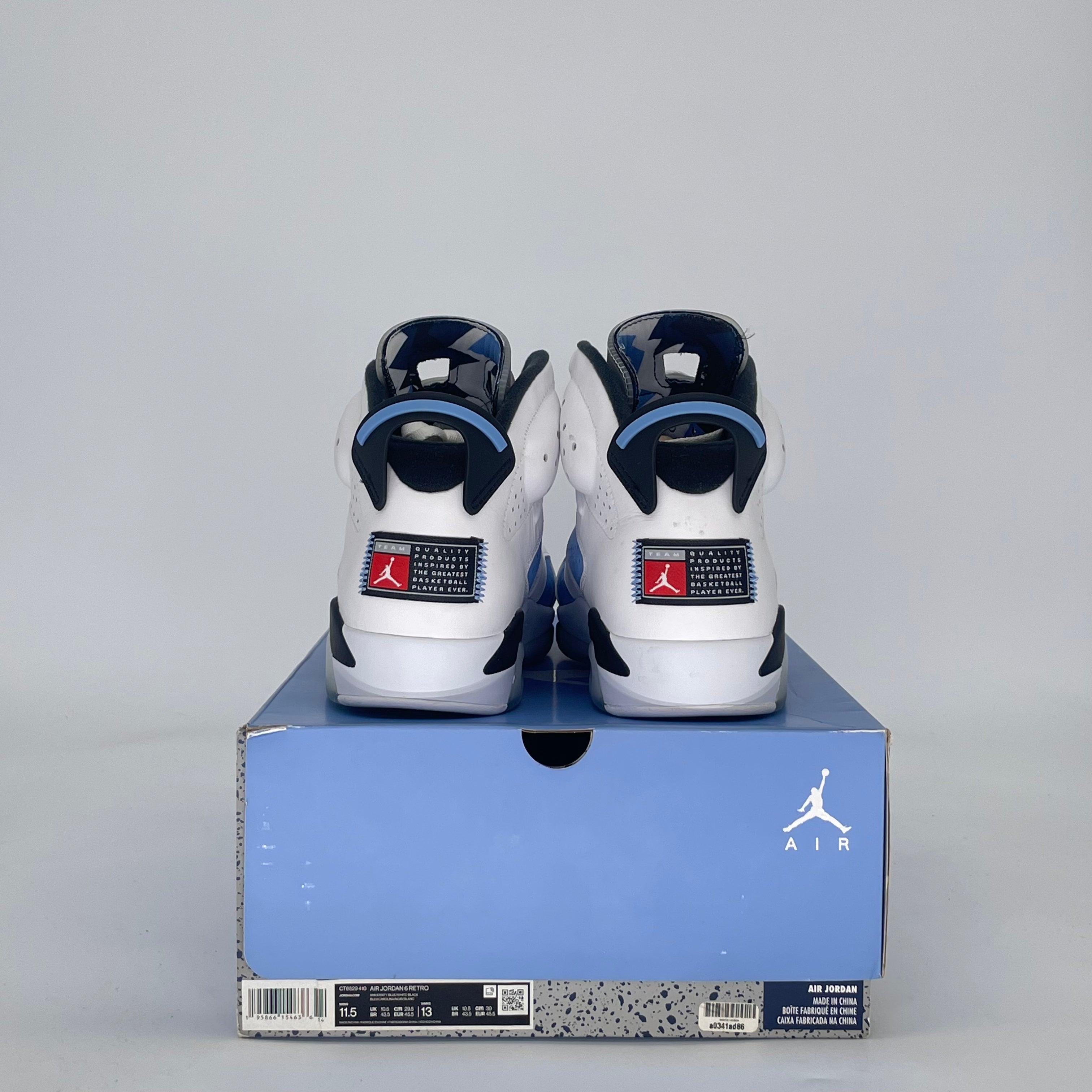 AIR JORDAN 6 UNC WHITE CT8529-410 SIZE 11.5/13W