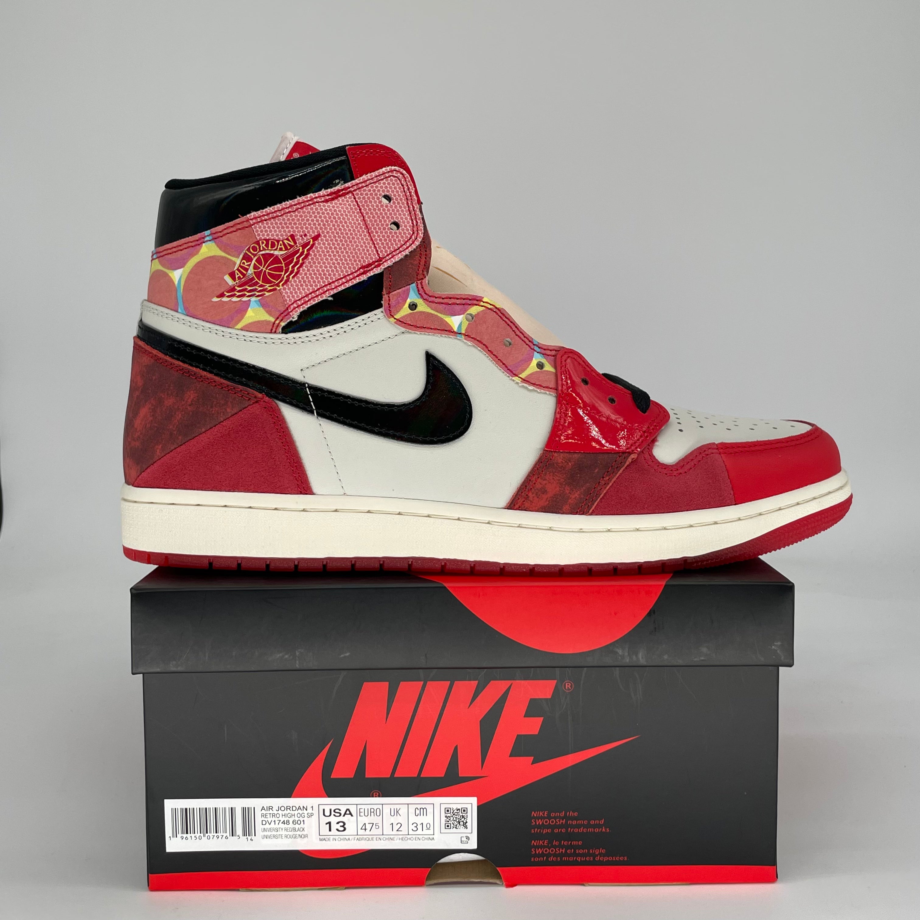 AIR JORDAN 1 SPIDER MAN ACROSS THE SPIDER VERSE DV1748-601 SIZE 13/14.5W