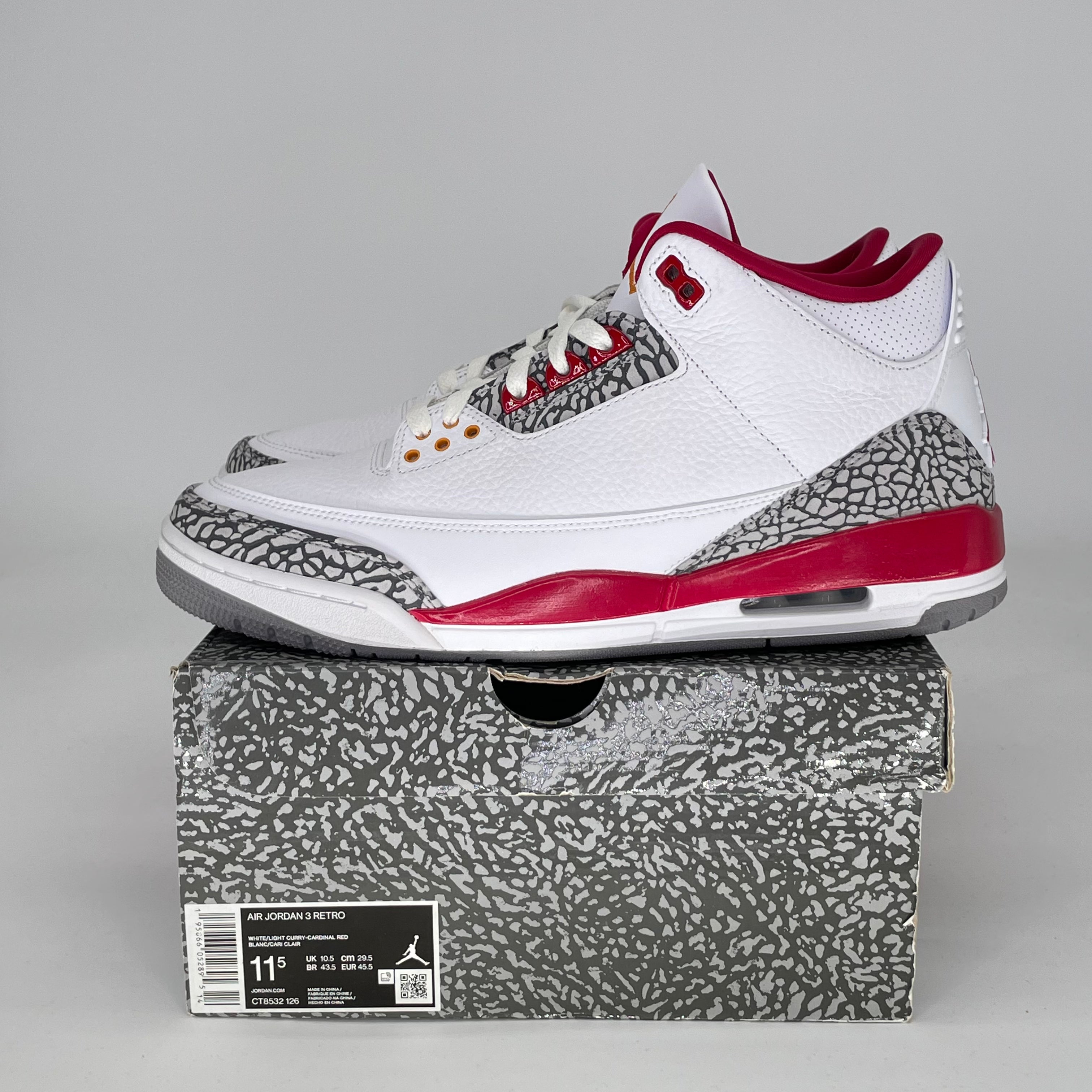 AIR JORDAN 3 CARDINAL RED CT8532-126 SIZE 11.5/13W