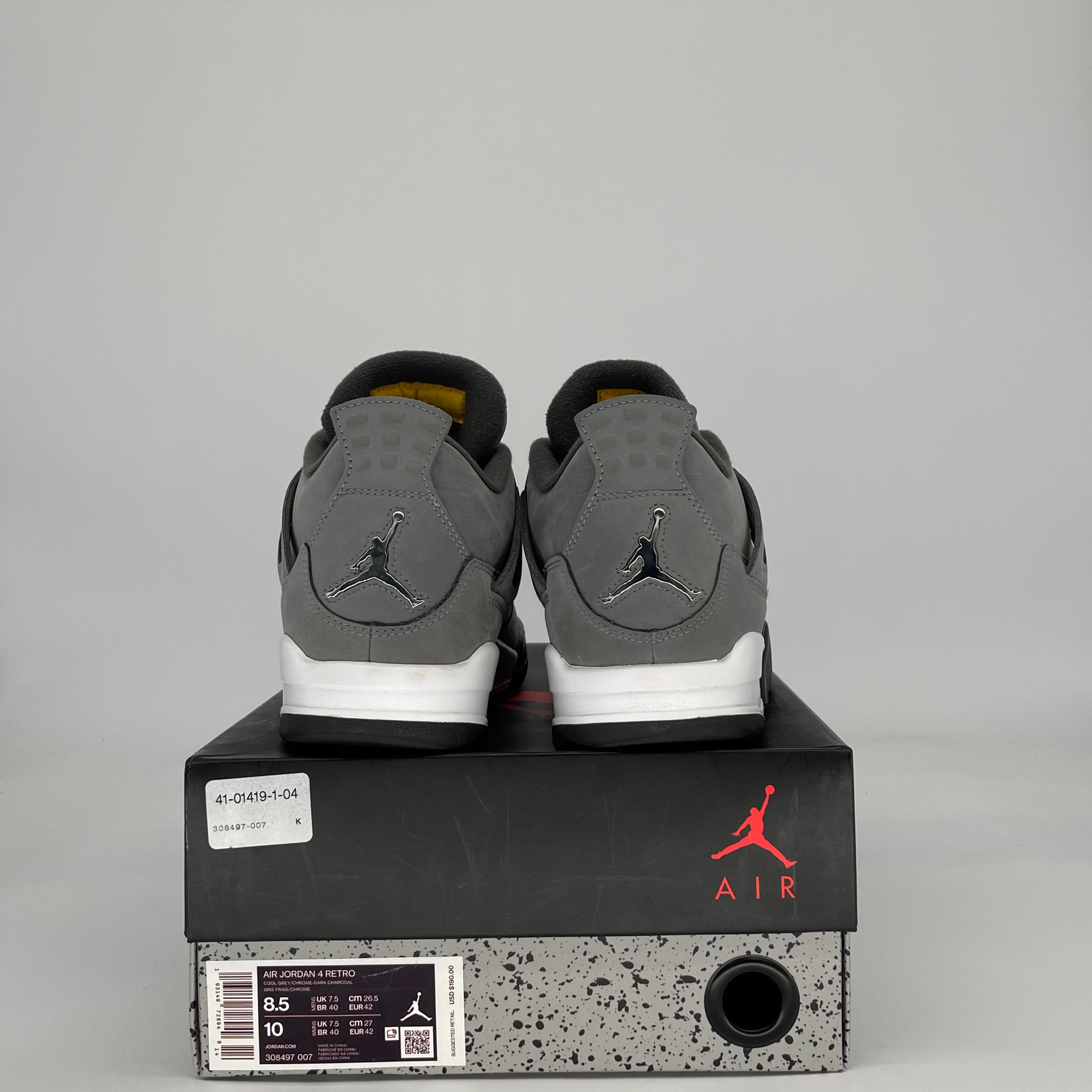 AIR JORDAN 4 COOL GREY 308497-007 SIZE 8.5/10W