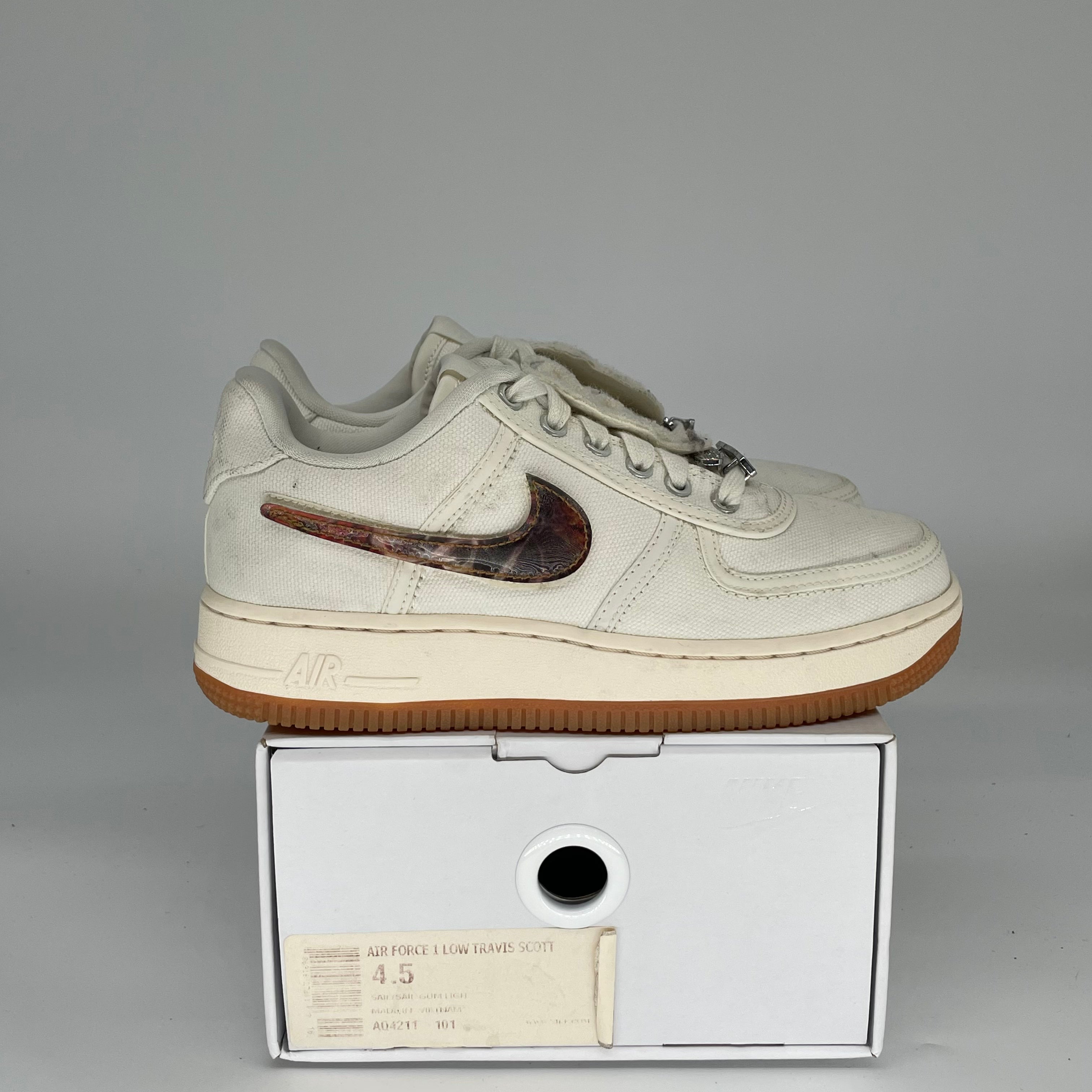 NIKE AIR FORCE 1 LOW TRAVIS SCOTT SAIL AQ4211-101 SIZE 4.5/6W