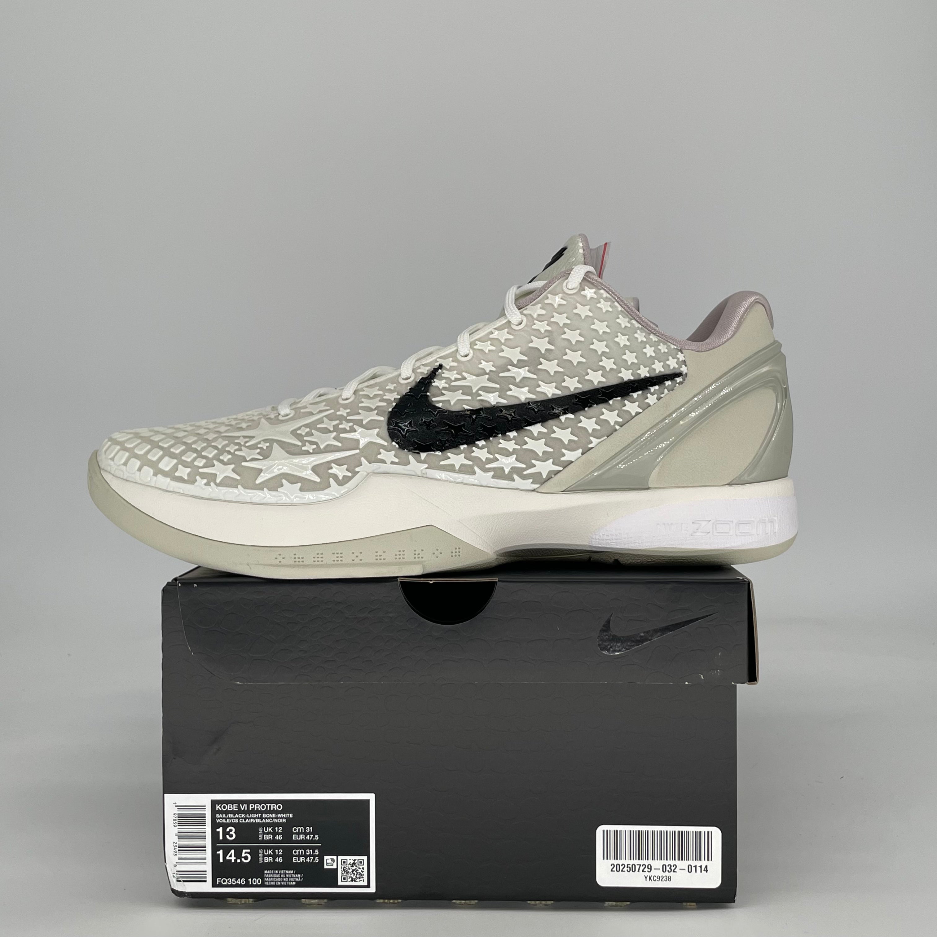 NIKE KOBE 6 PROTRO SAIL ALL-STAR FQ3546-100 SIZE 13/14.5W