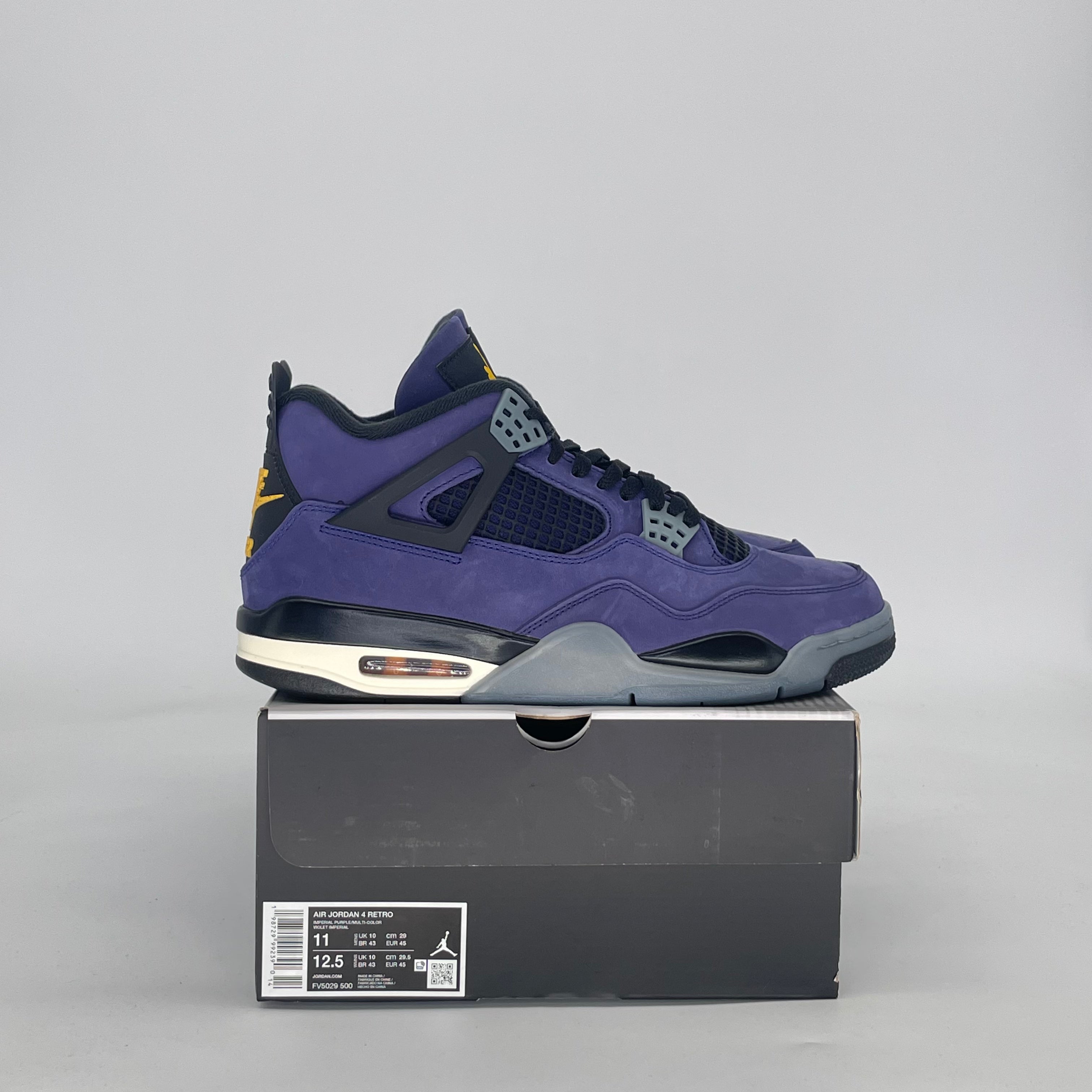 AIR JORDAN 4 LAKERS FV5029-500 SIZE 11/12.5W