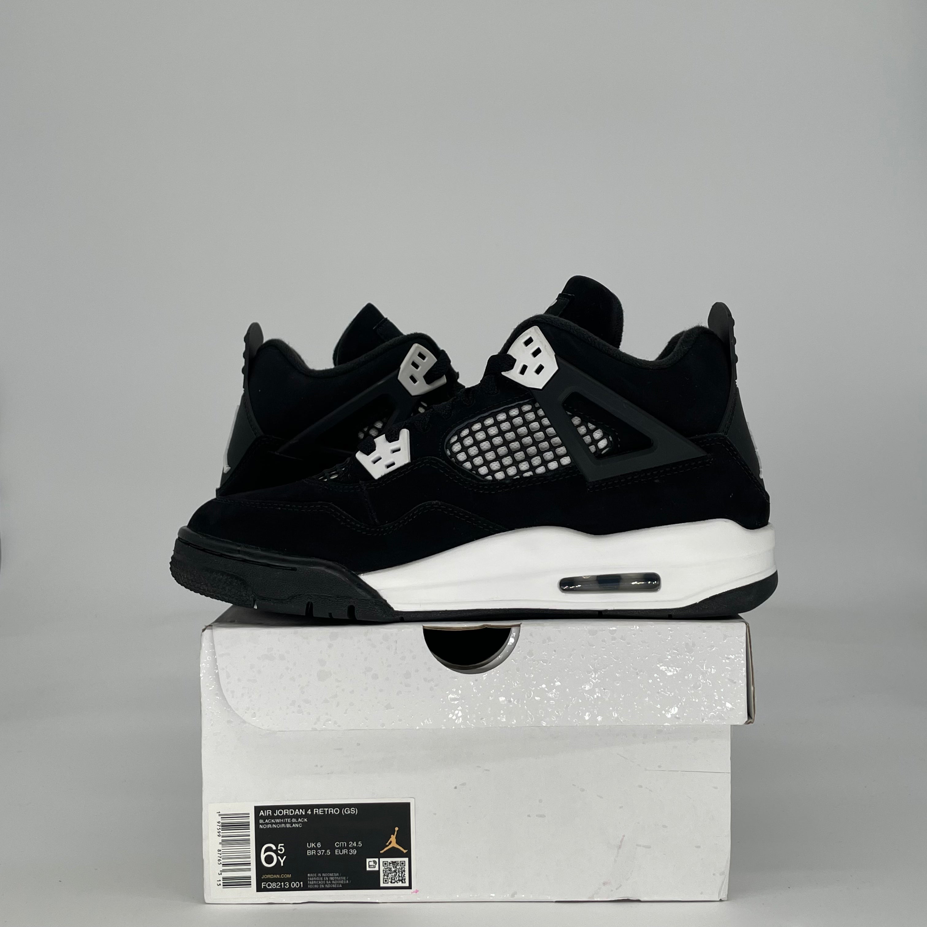 AIR JORDAN 4 WHITE THUNDER FQ8213-001 SIZE 6.5/8W