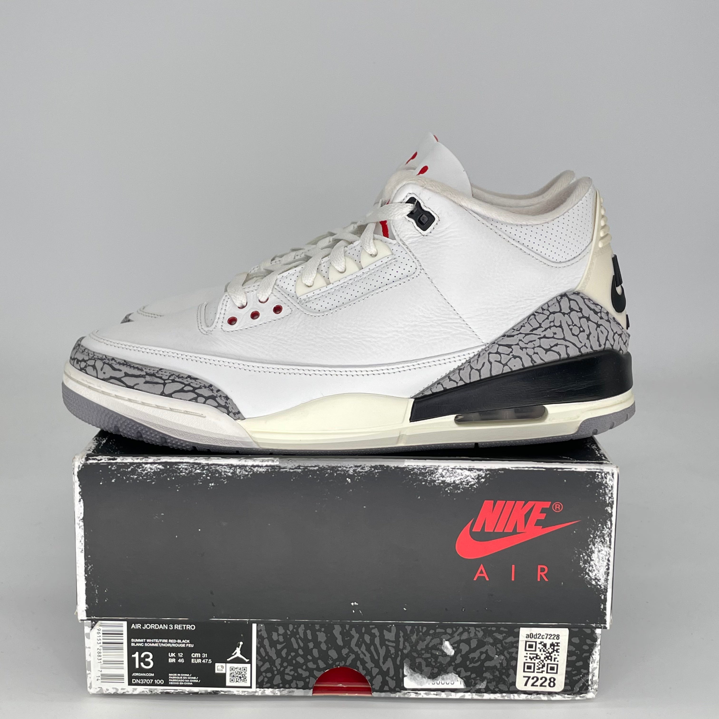 AIR JORDAN 3 WHITE CEMENT REIMAGINED DN3707-100 SIZE 13/14.5W