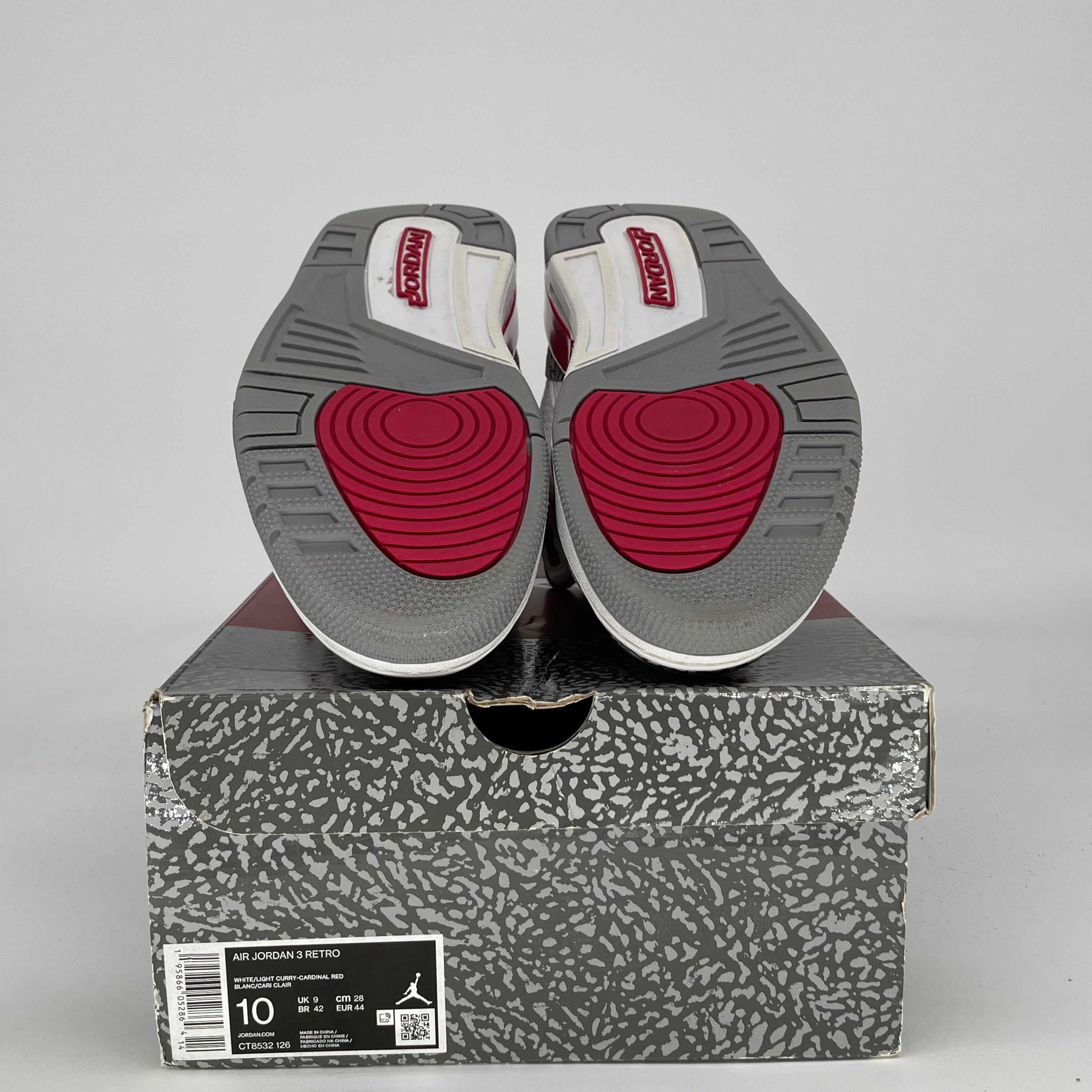 AIR JORDAN 3 CARDINAL RED CT8532-126 SIZE 10/11.5W