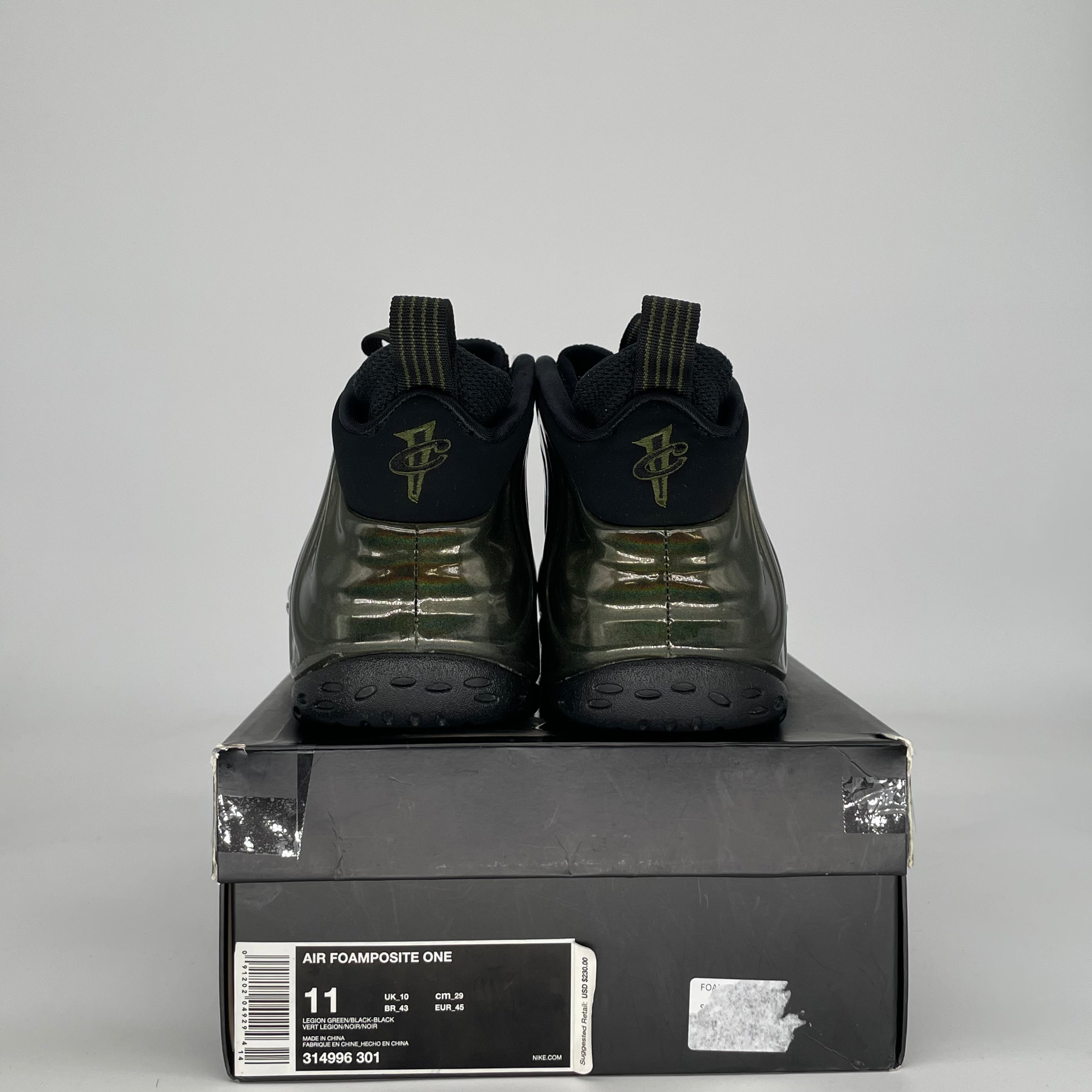 NIKE AIR FOAMPOSITE ONE LEGION GREEN 314996-301 SIZE 11/12.5W