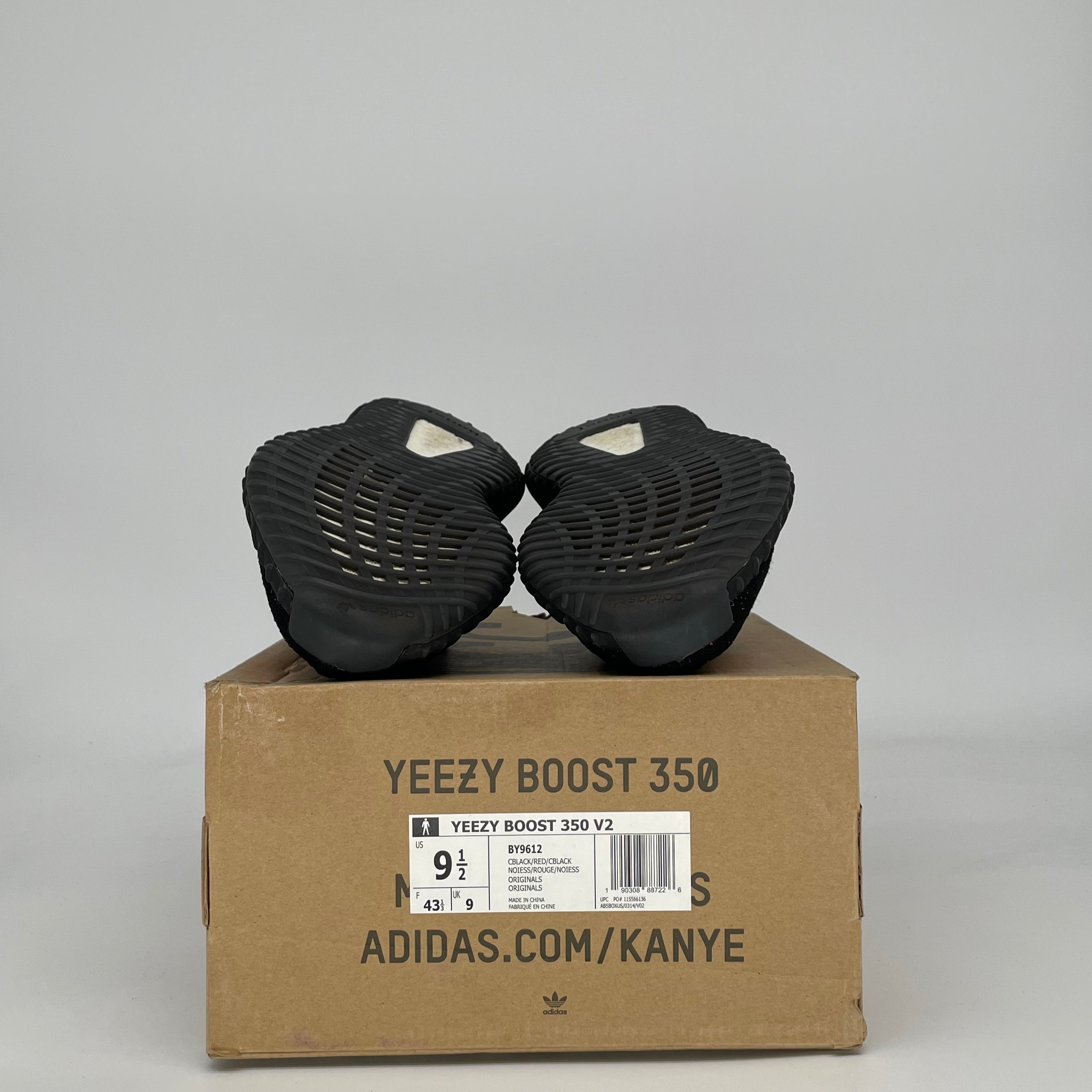 ADIDAS YEEZY BOOST 350 V2 CORE BLACK RED BY9612 SIZE 9.5/11W