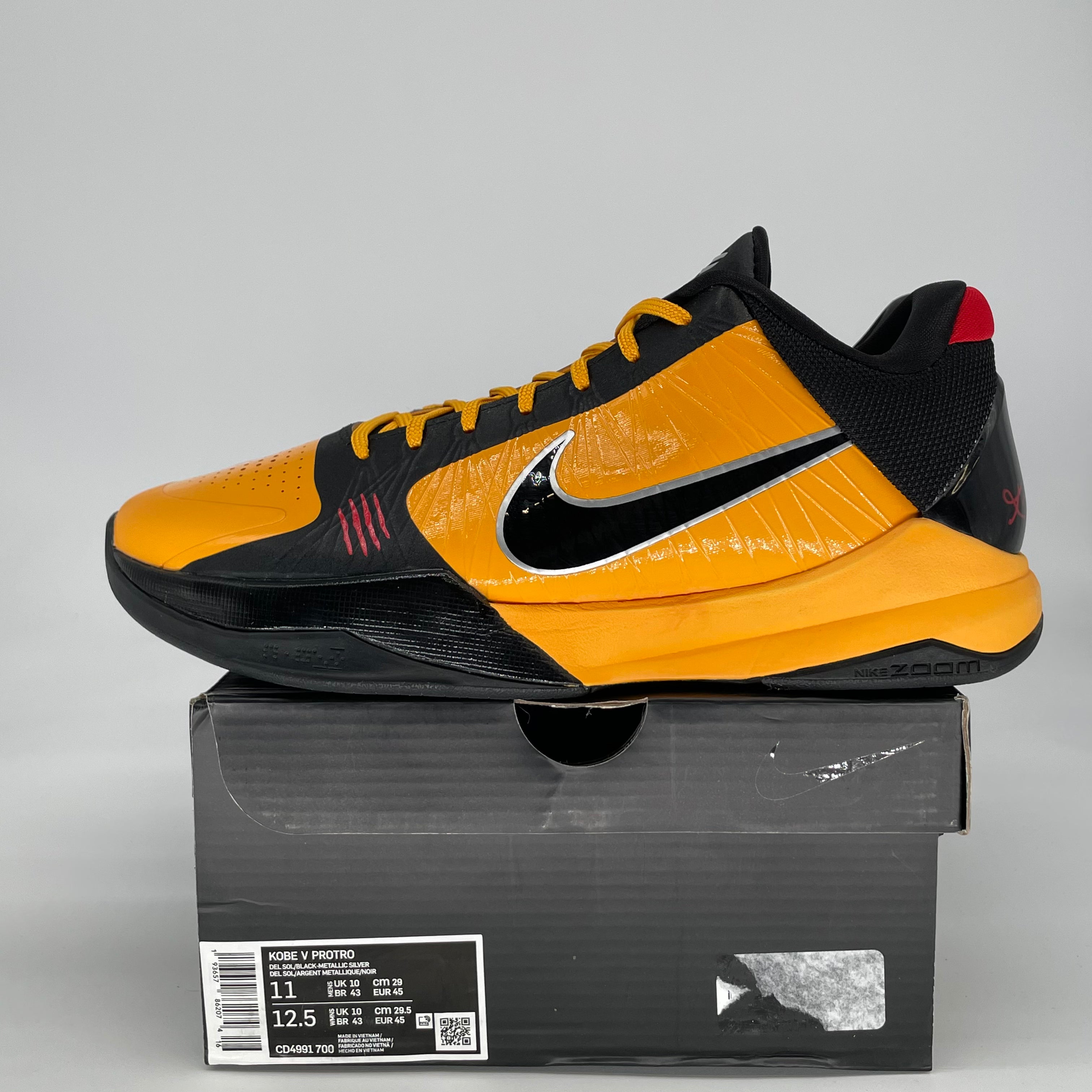 NIKE KOBE 5 PROTRO BRUCE LEE CD4991-700 SIZE 11/12.5W