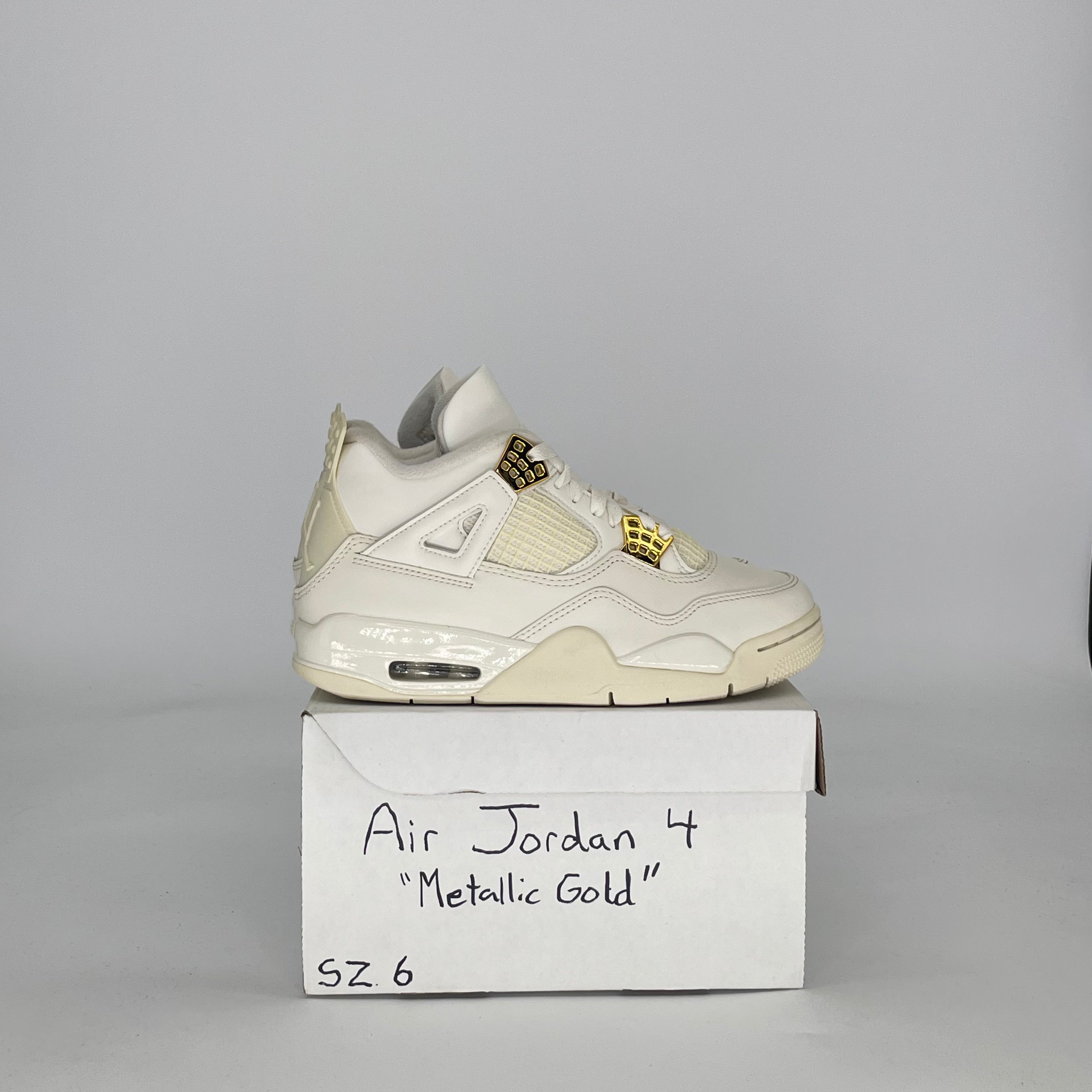 AIR JORDAN 4 METALLIC GOLD AQ9129-170 SIZE 6/7.5W GS