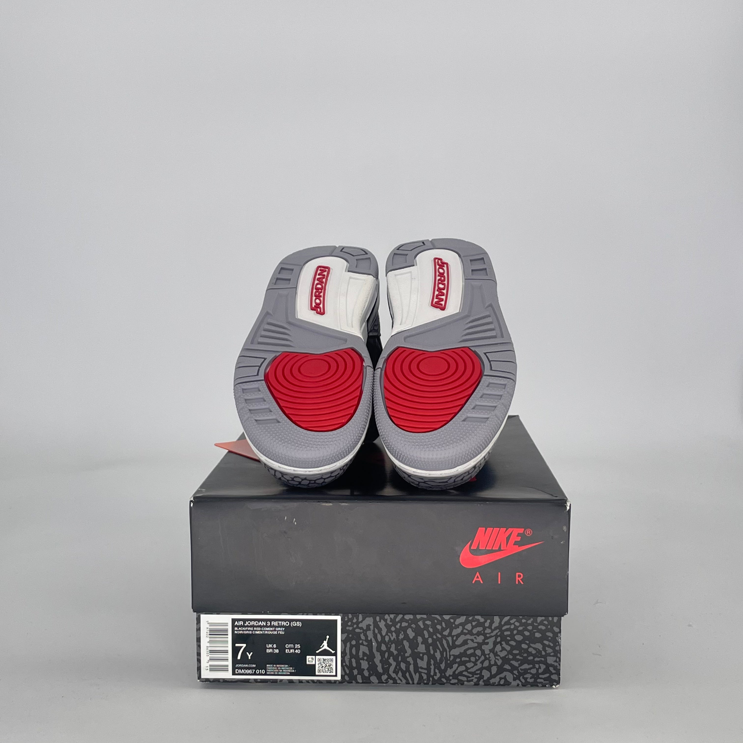 AIR JORDAN 3 BLACK CEMENT DM0967-010 SIZE 7/8.5W GS