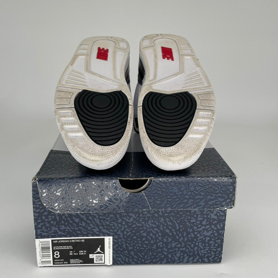 AIR JORDAN 3 FIRE RED DENIM SIZE 8 CZ6431-100