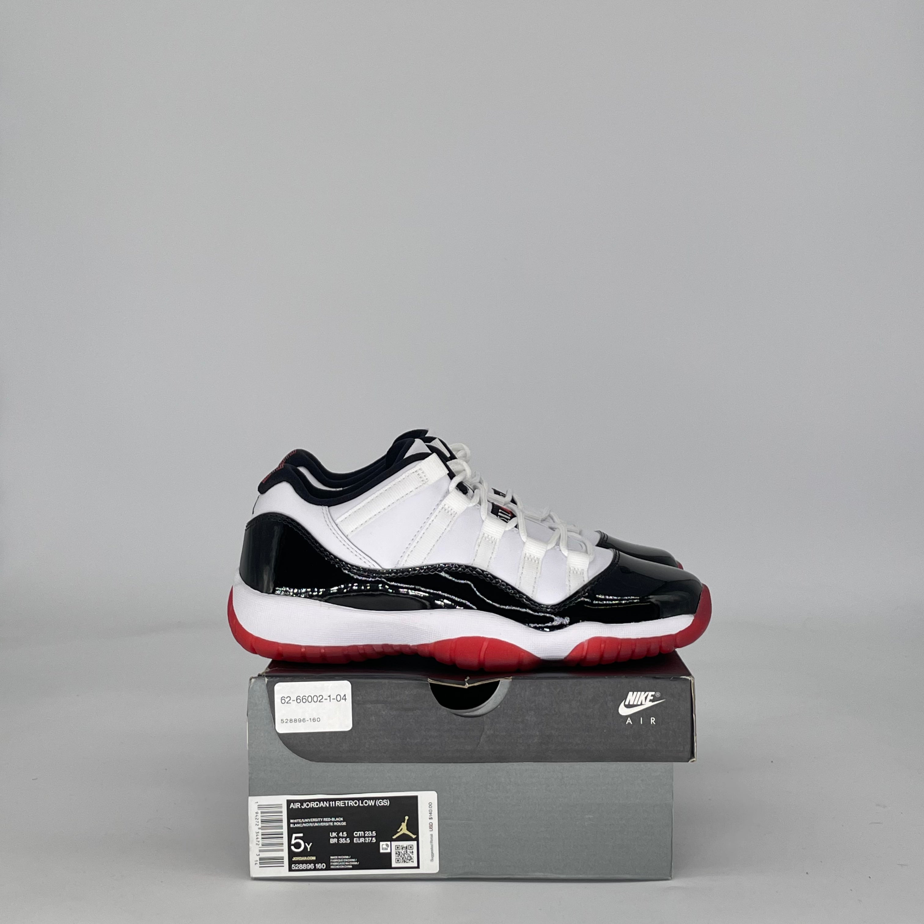 AIR JORDAN 11 LOW CONCORD BRED 528896-160 SIZE 5/6.5W GS