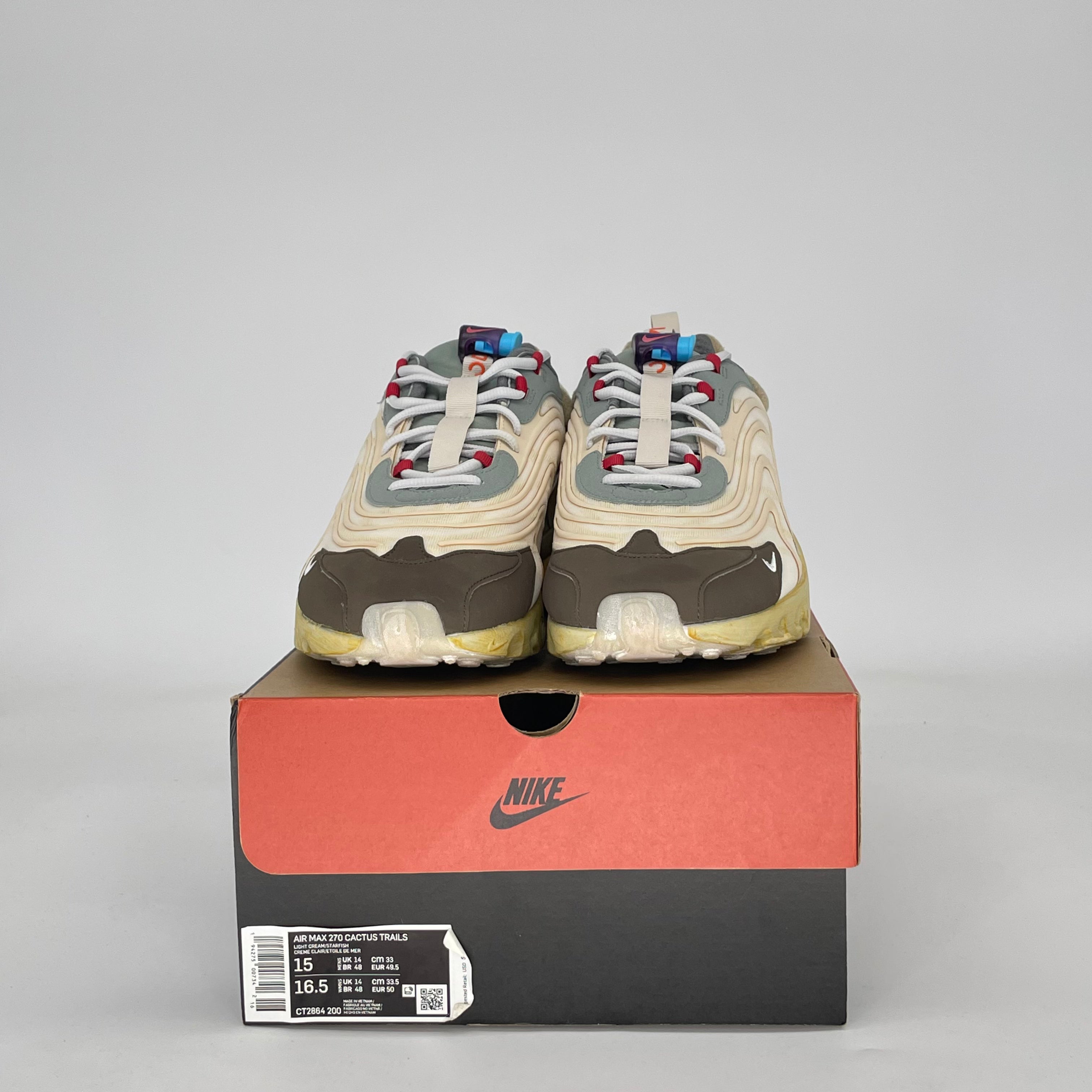 NIKE AIR MAX 270 REACT ENG TRAVIS SCOTT CACTUS TRAILS CT2864-200 SZ 15/16.5W