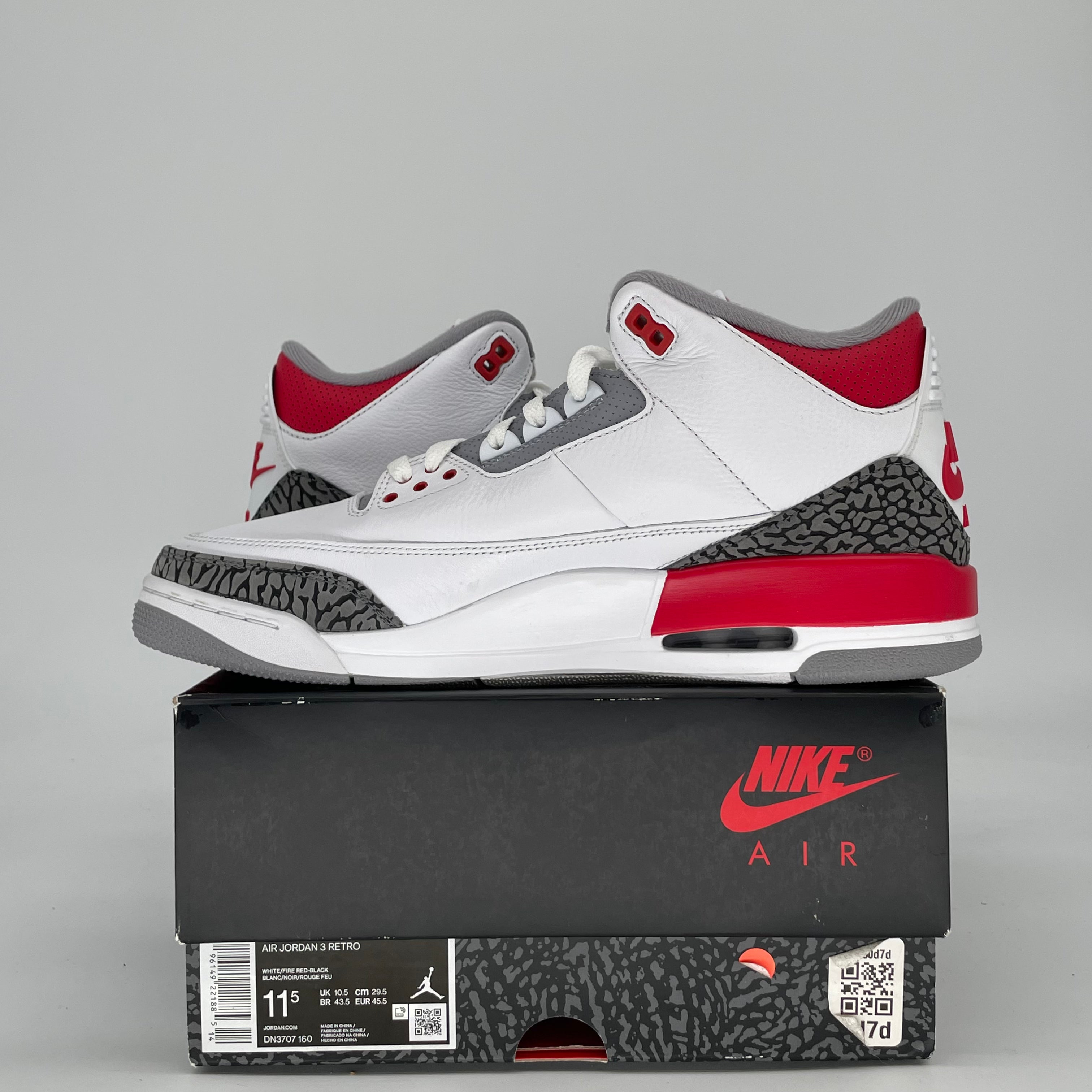 AIR JORDAN 3 FIRE RED DN3707-160 SIZE 11.5/13W