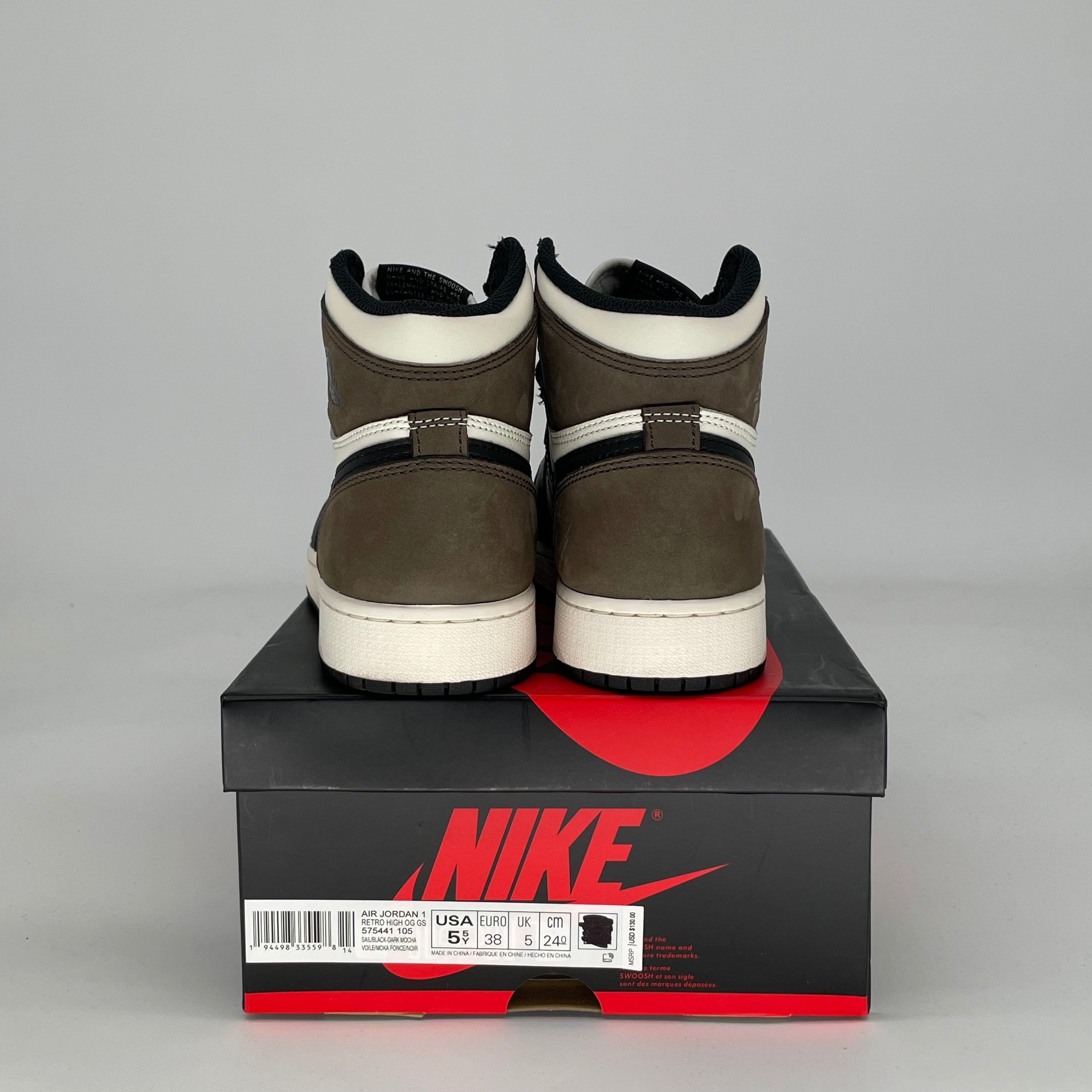 AIR JORDAN 1 DARK MOCHA 575441-105 SIZE 5.5/7W