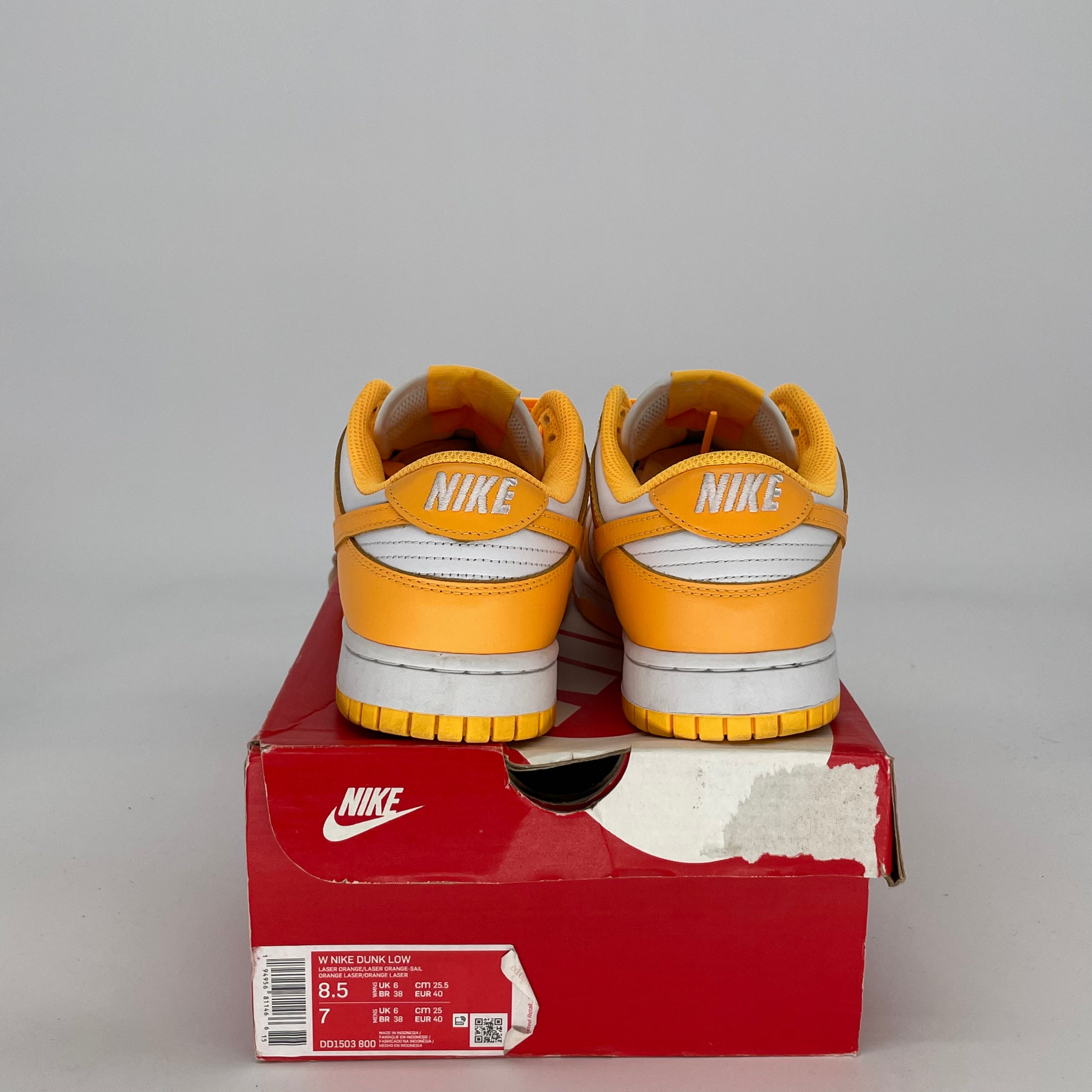 NIKE DUNK LOW LASER ORANGE W DD1503-800 SIZE 7/8.5W