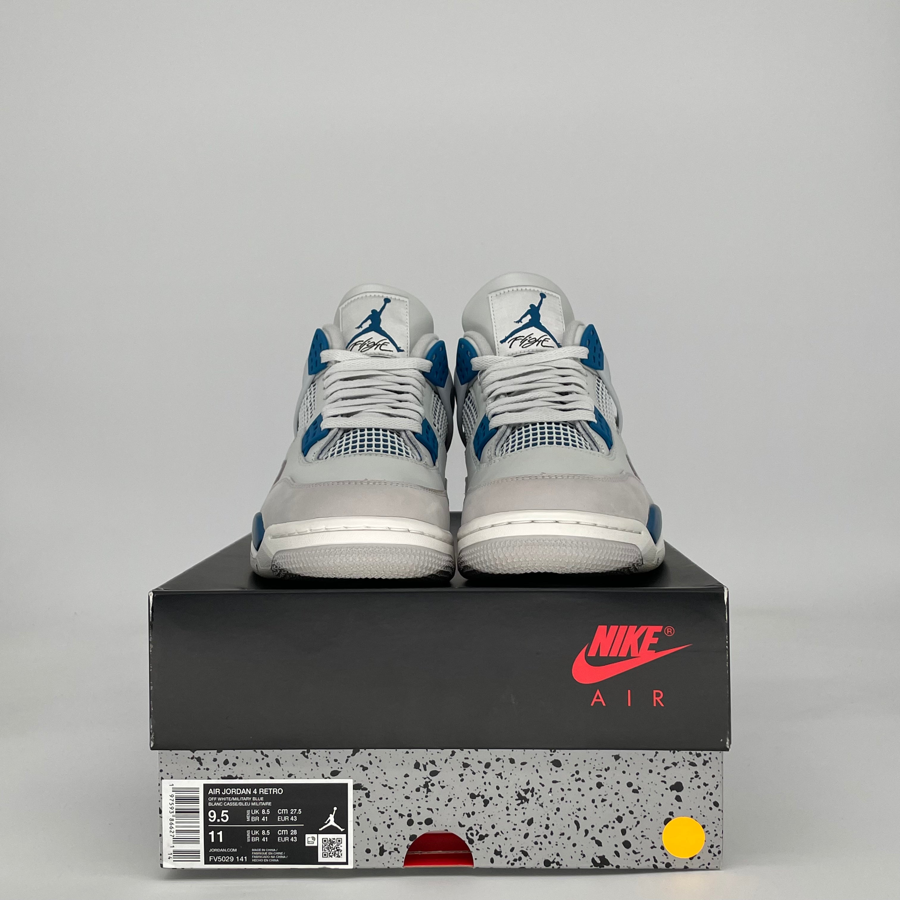 AIR JORDAN 4 MILITARY BLUE FV5029-141 SIZE 9.5/11W