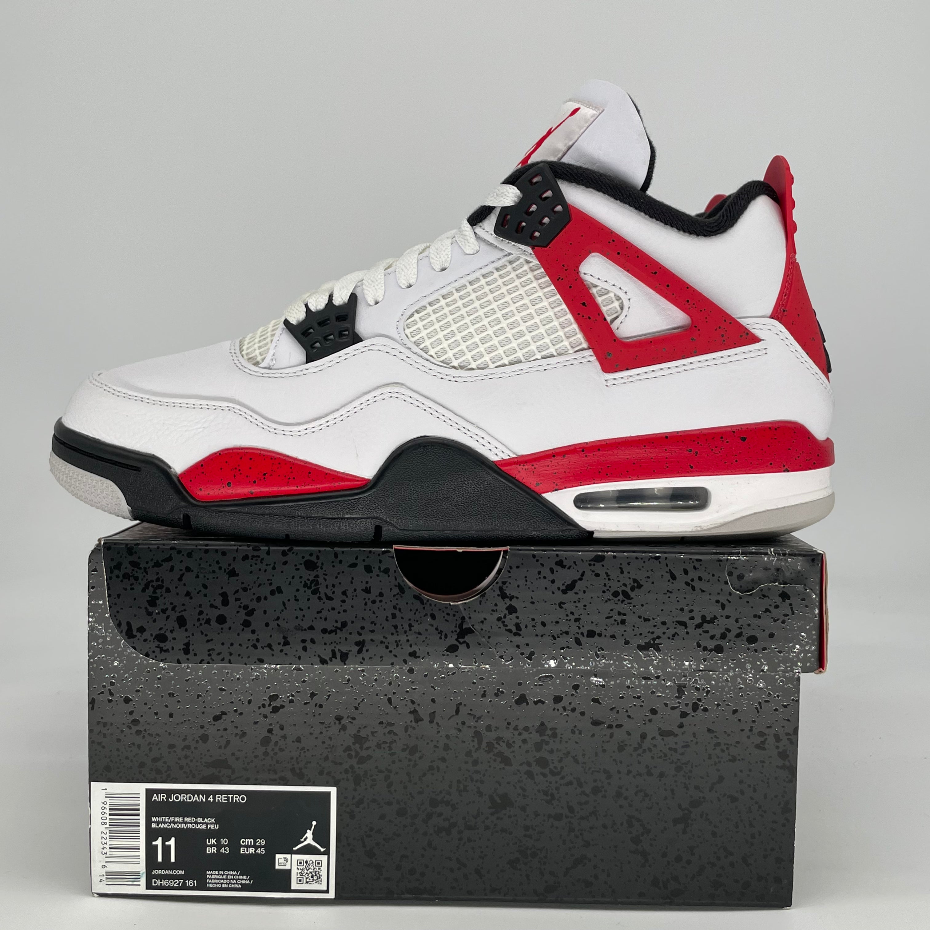 AIR JORDAN 4 RED CEMENT DH6927-161 SIZE 11/12.5W
