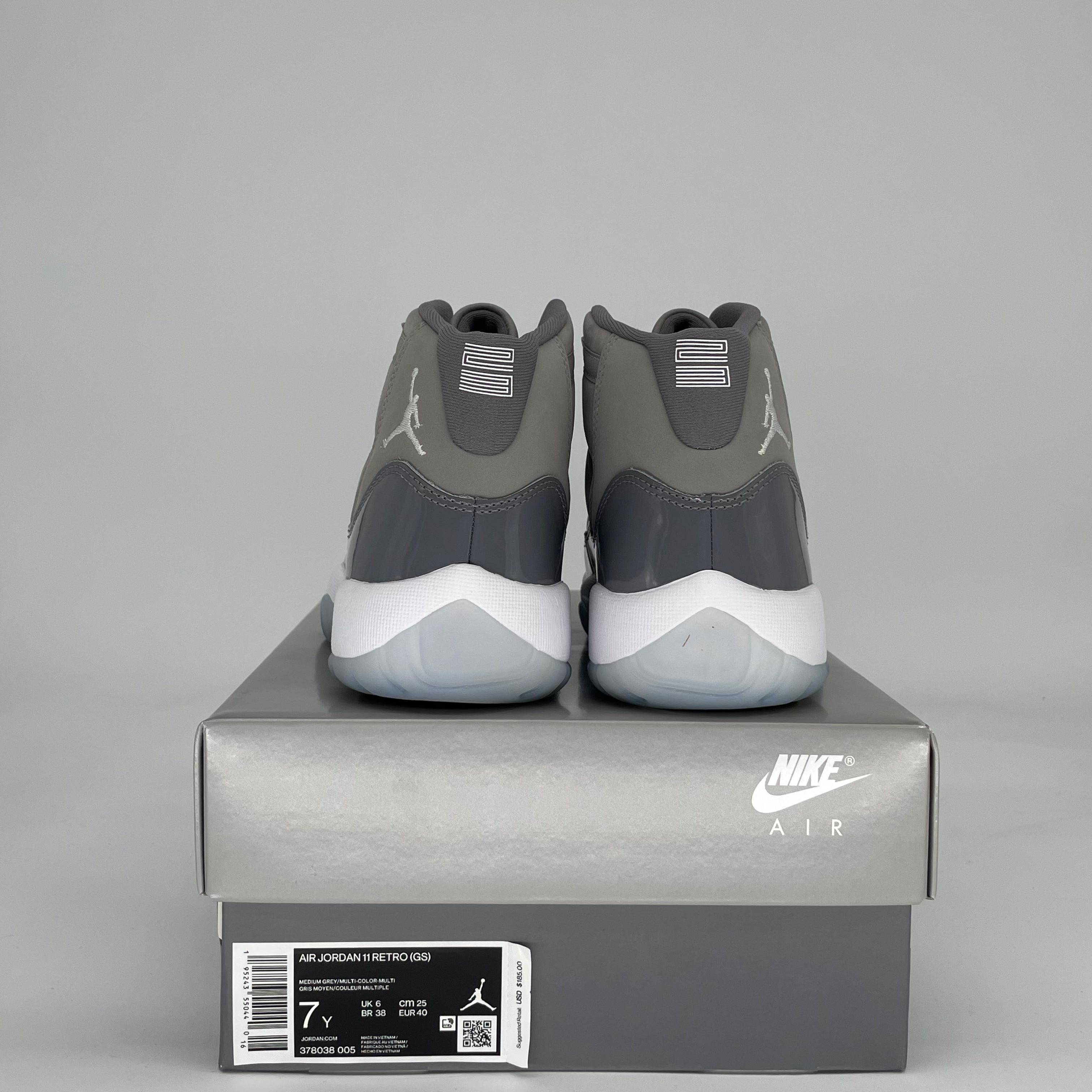AIR JORDAN 11 COOL GREY 378038-005 SIZE 7/8.5W