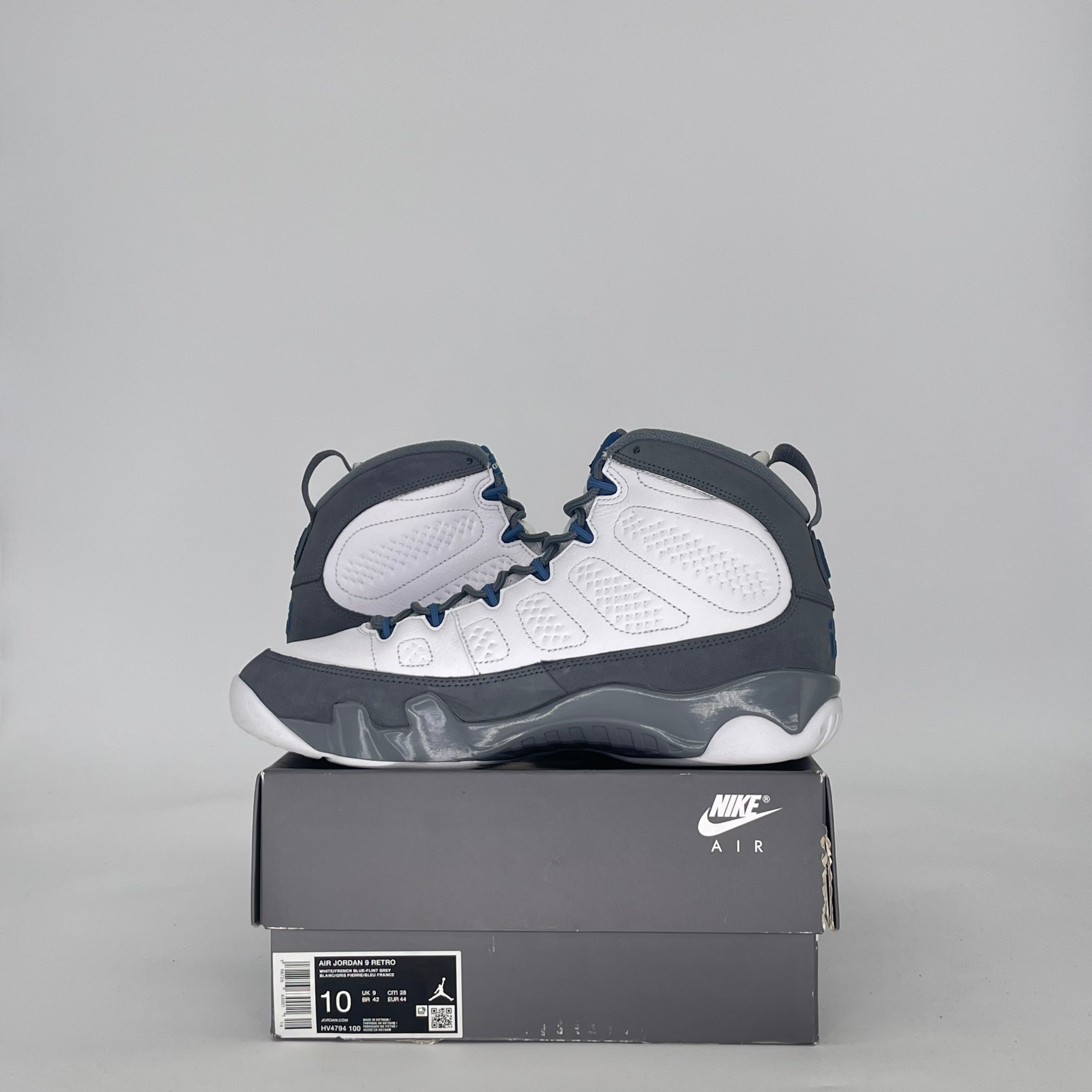 AIR JORDAN 9 FLINT GREY FRENCH BLUE HV4794-100 SIZE 10/11.5W