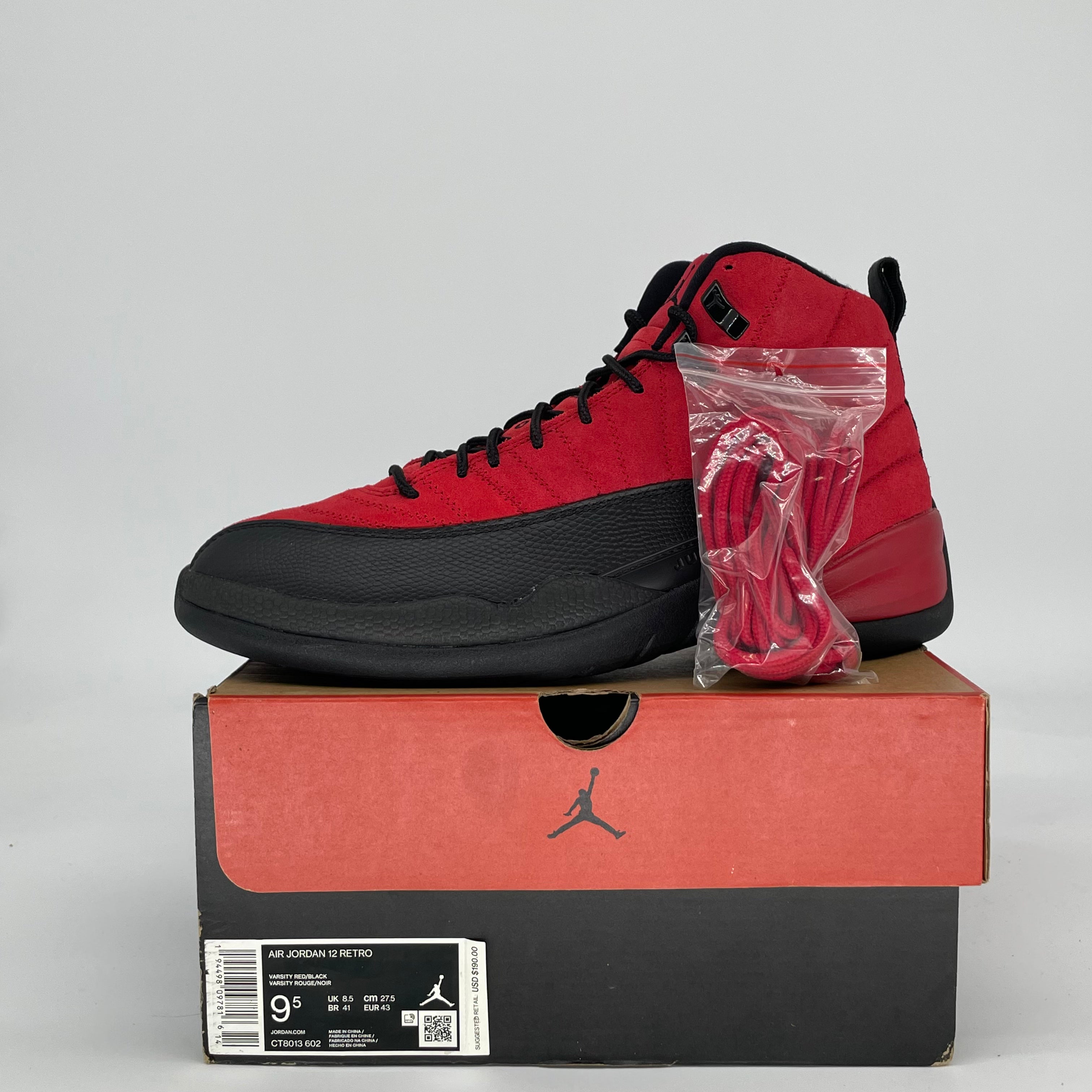 AIR JORDAN 12 REVERSE FLU GAME CT8013-602 SIZE 9.5/11W