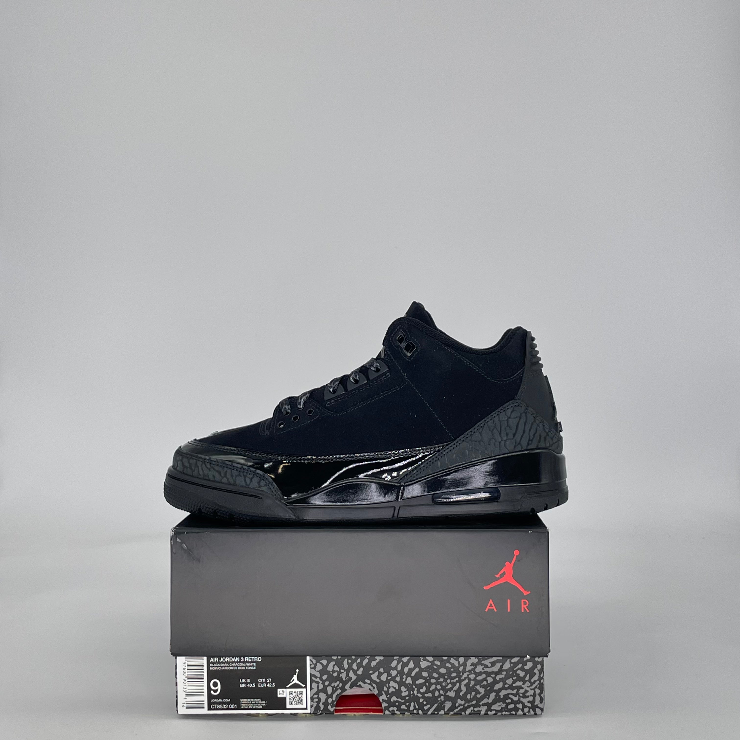 AIR JORDAN 3 BLACK CAT CT8532-001 SIZE 9/10.5W