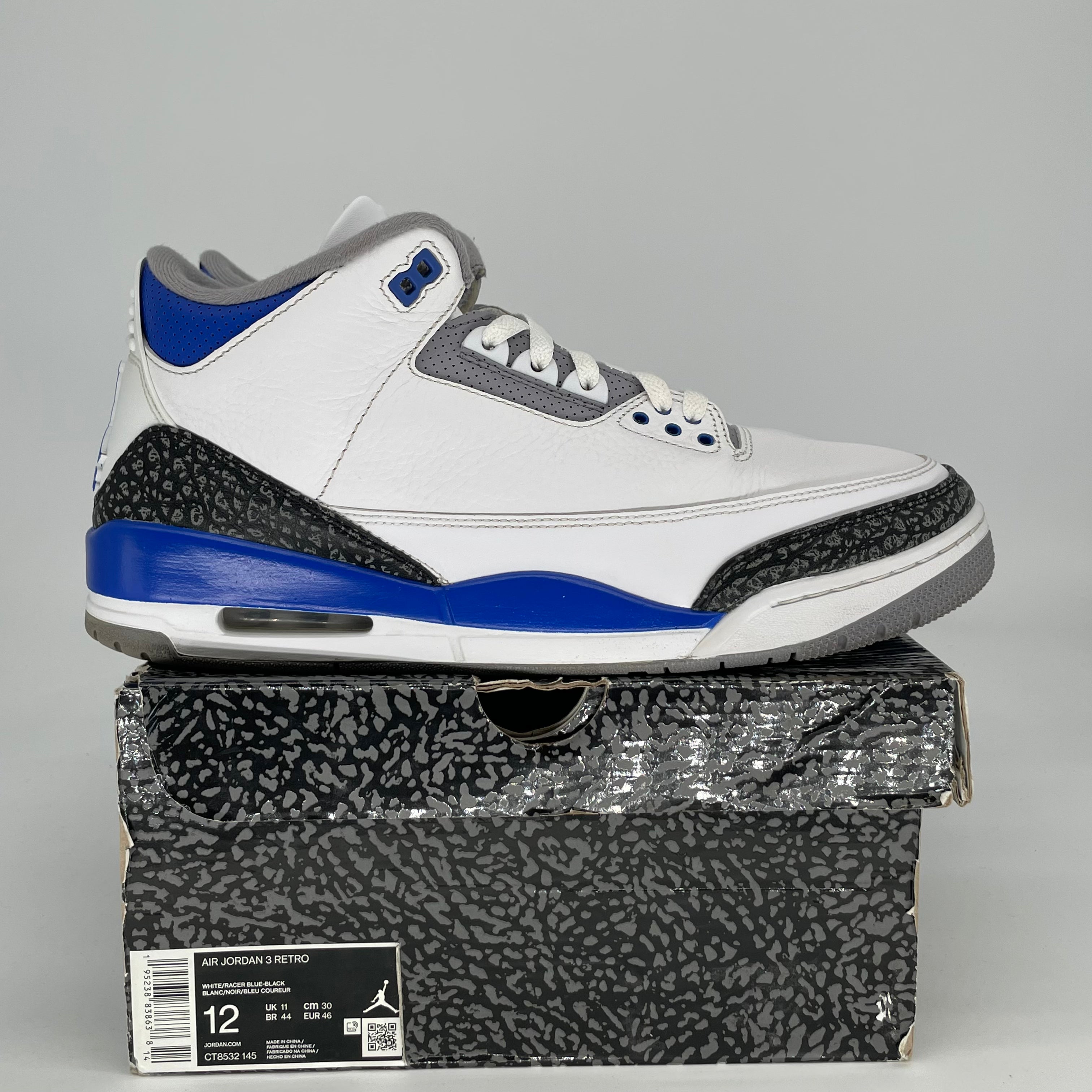 AIR JORDAN 3 RACER BLUE CT8532-145 SIZE 12/13.5W