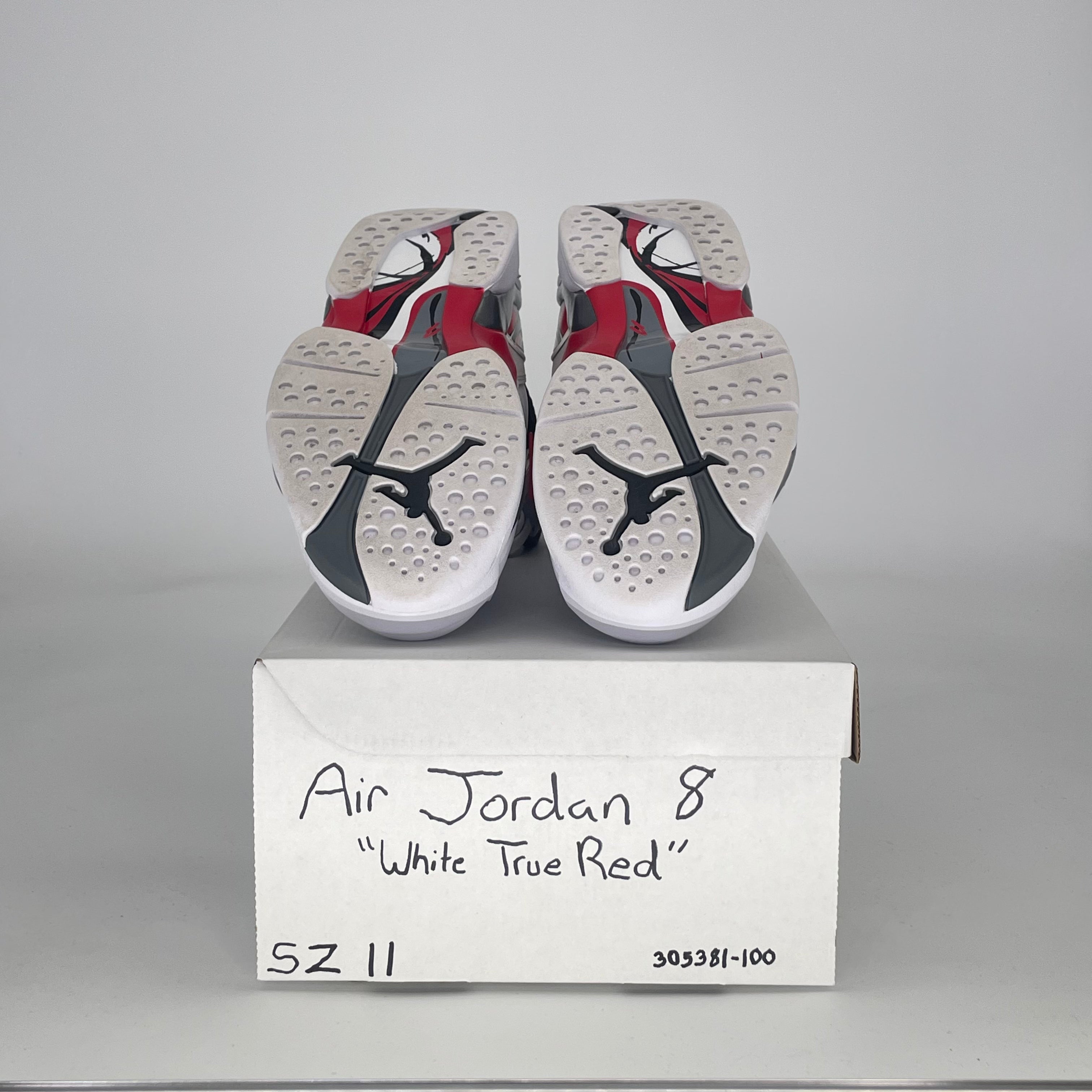 AIR JORDAN 8 WHITE TRUE RED 305381100 SIZE 11/12.5W