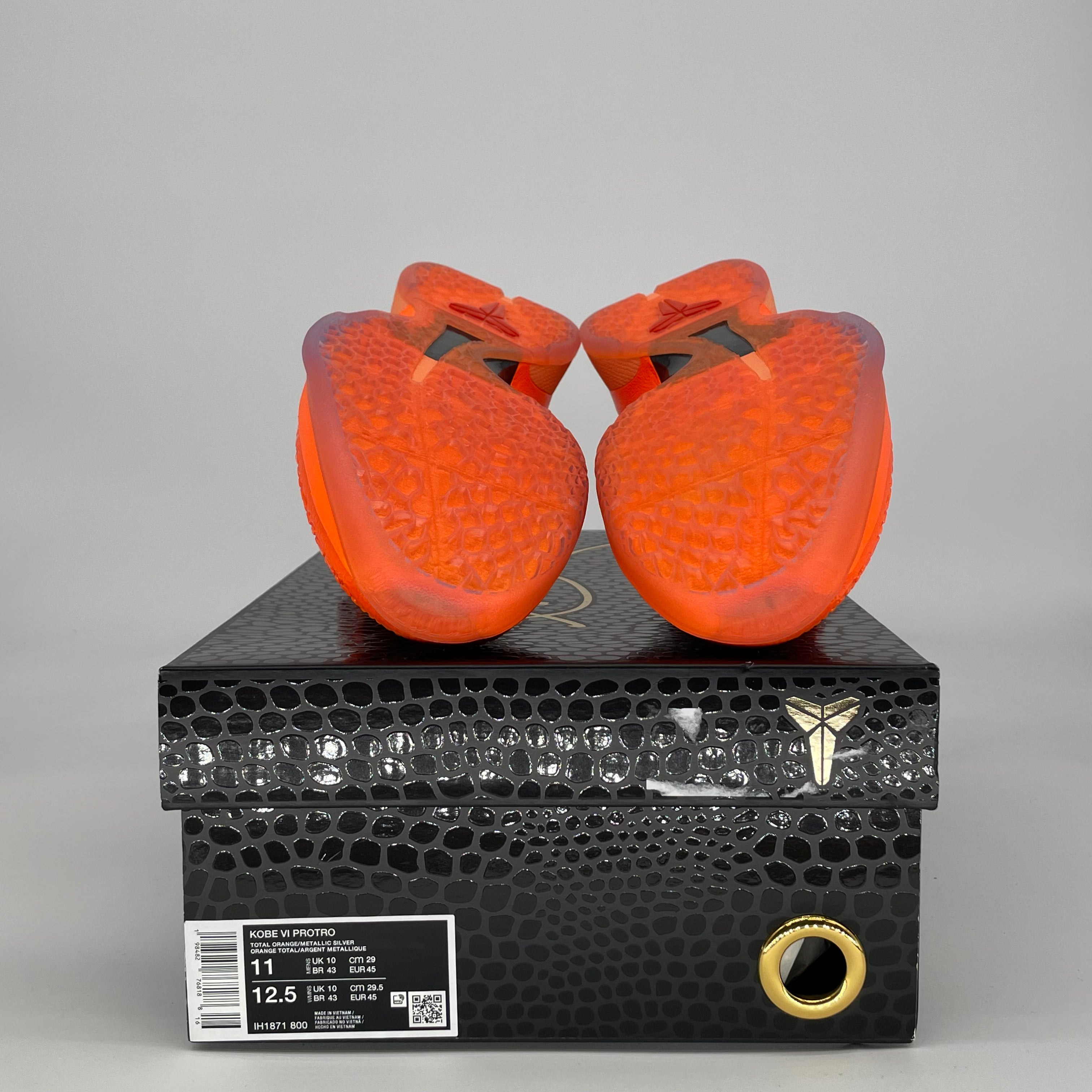 NIKE KOBE 6 PROTRO TOTAL ORANGE IH1871-800 SIZE 11/12.5W