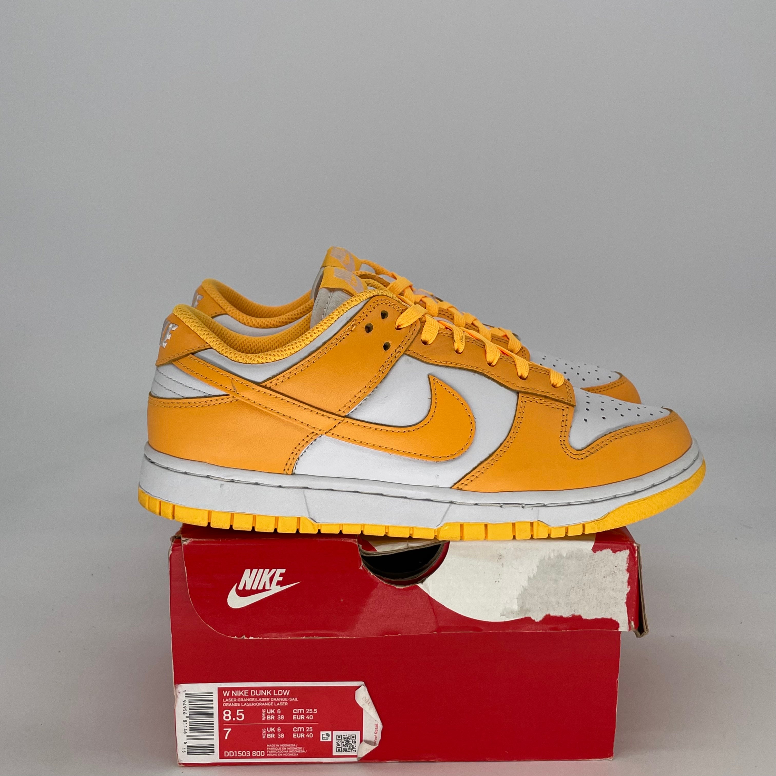 NIKE DUNK LOW LASER ORANGE W DD1503-800 SIZE 7/8.5W