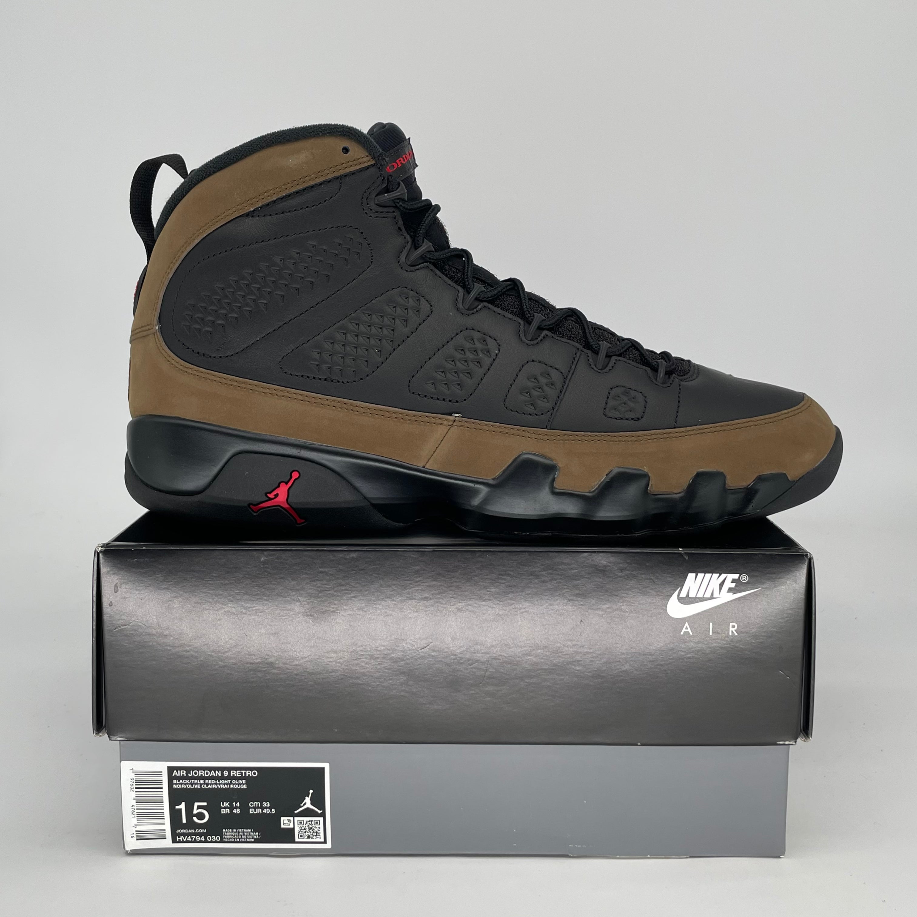 AIR JORDAN 9 OLIVE HV4794-030 SIZE 15/16.5W