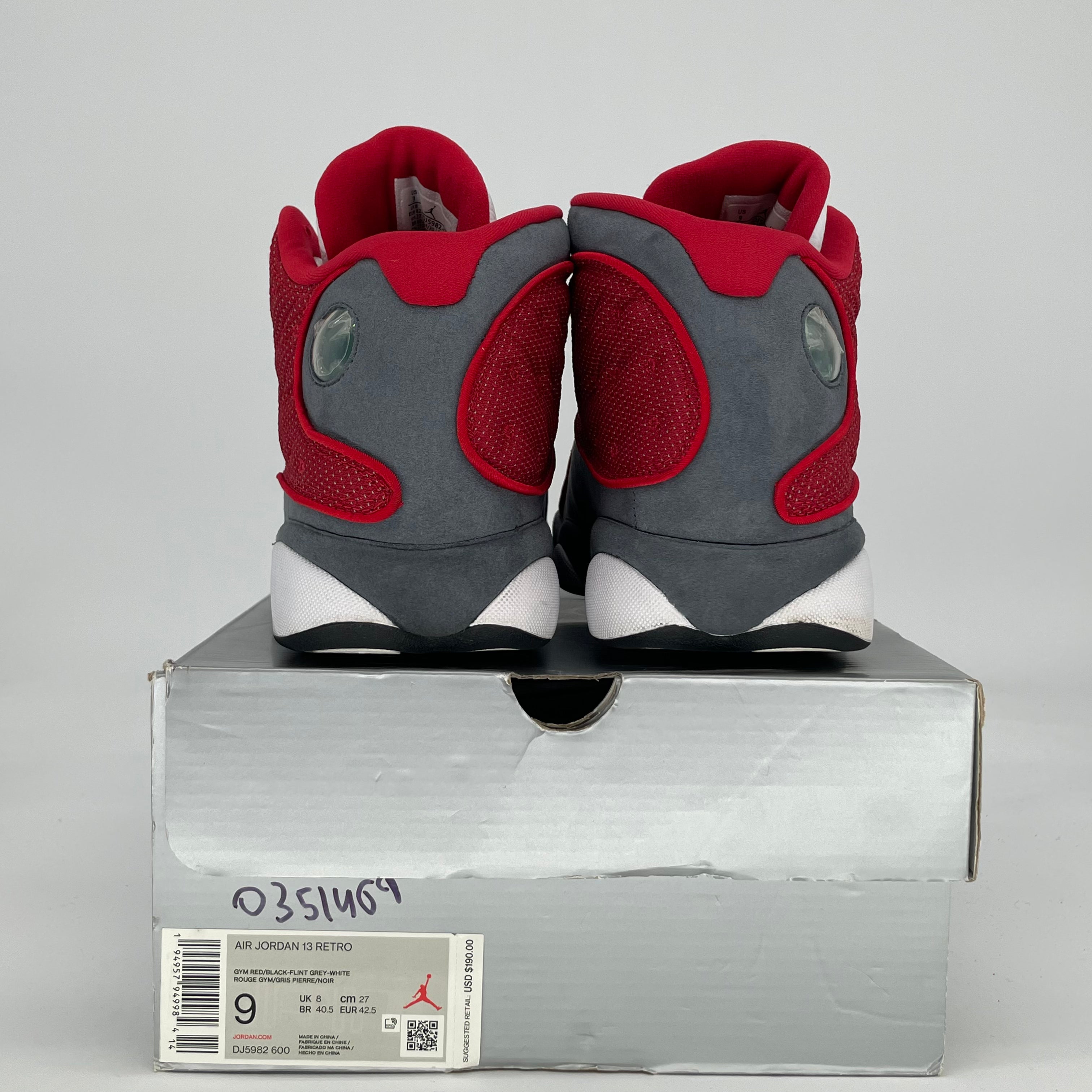 AIR JORDAN 13 GYM RED FLINT GREY DJ5982-600 SIZE 9/10.5W