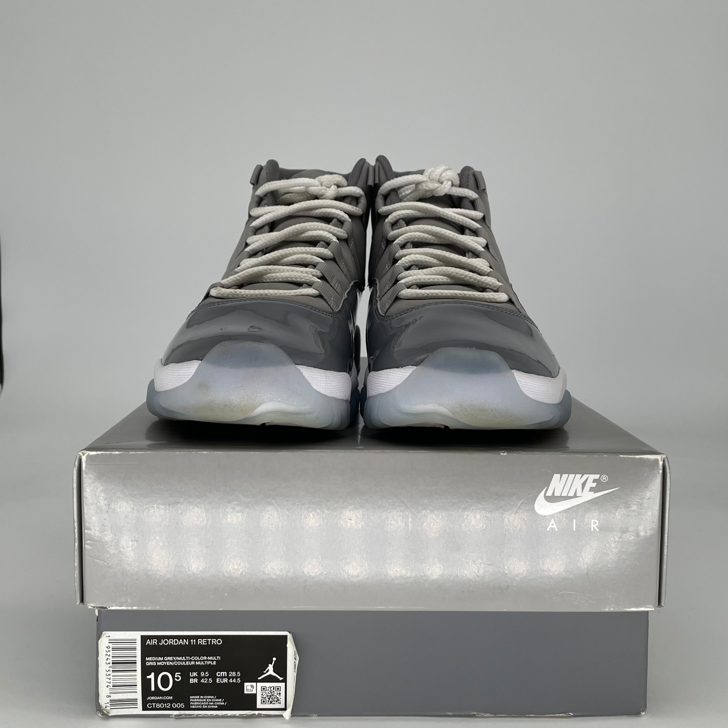 AIR JORDAN 11 COOL GREY CT8012-005 SIZE 10.5/12W