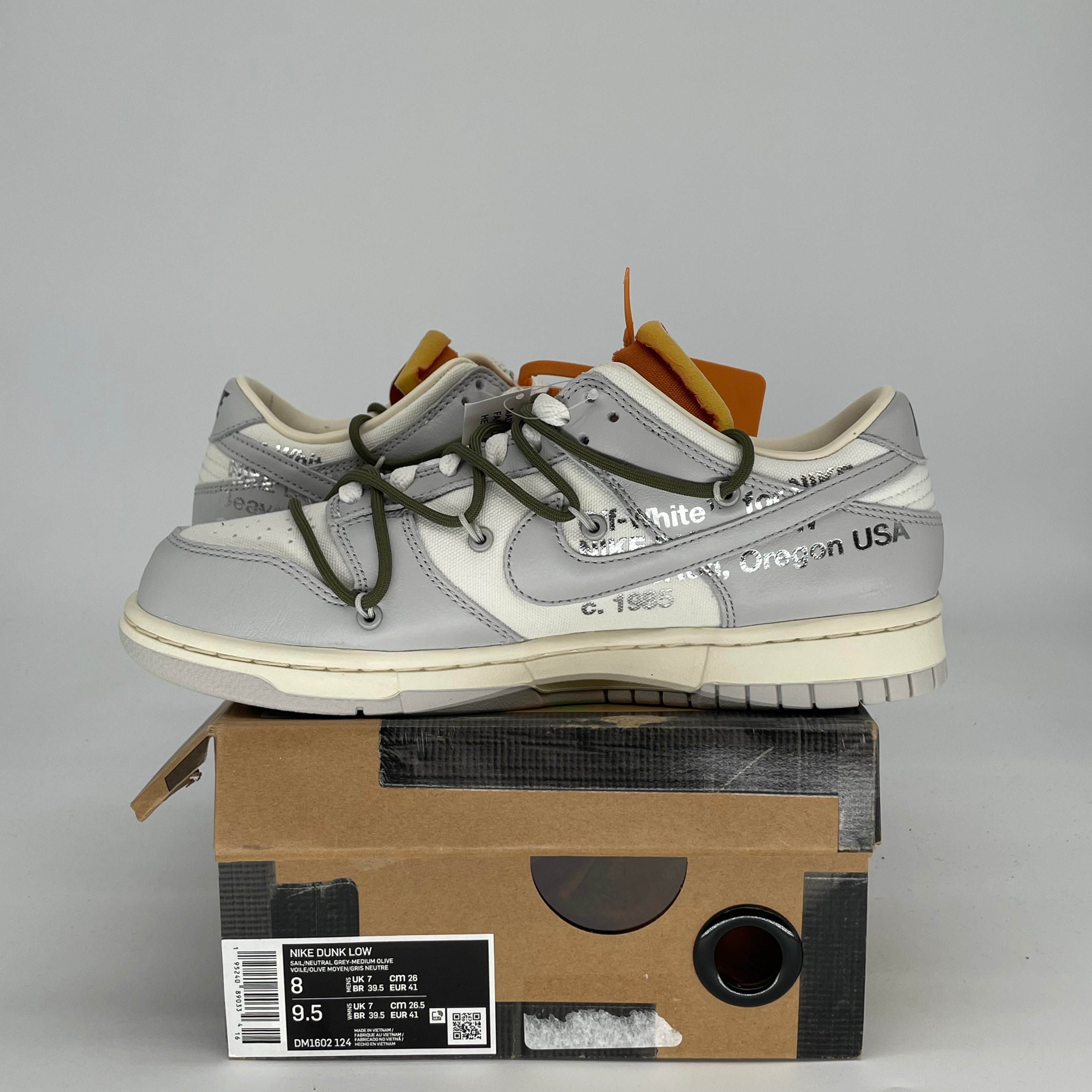 OFF WHITE X NIKE DUNK LOW LOT 22 DM1602-124 SIZE 8/9.5W