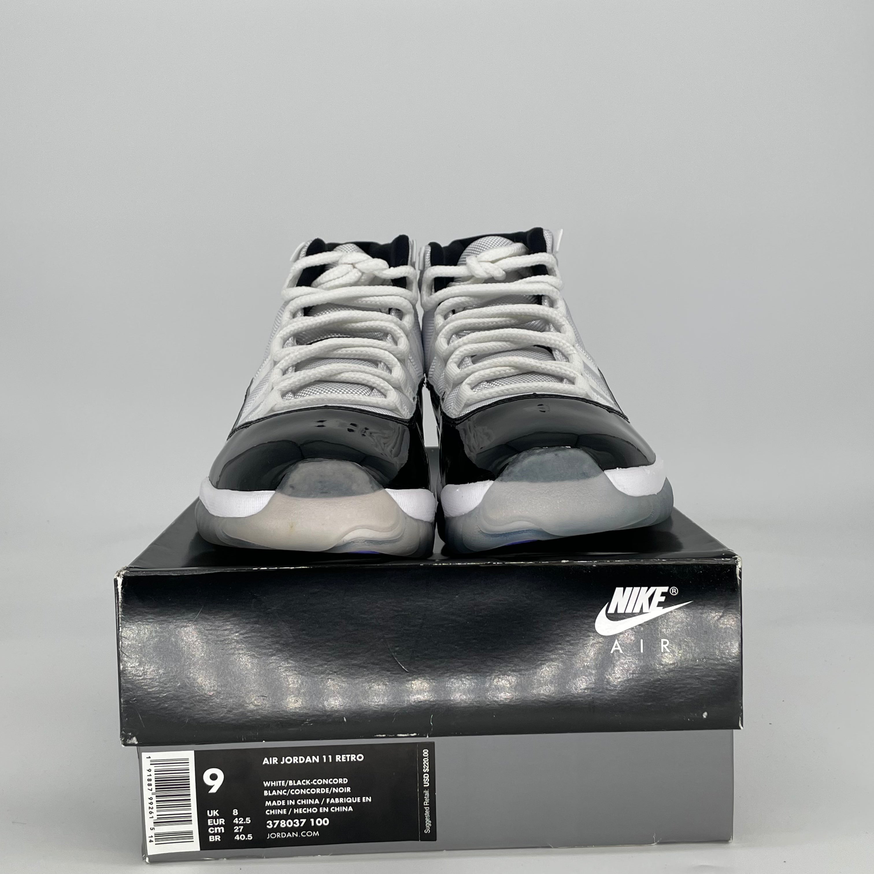 AIR JORDAN 11 CONCORD 378037-100 SIZE 9/10.5W