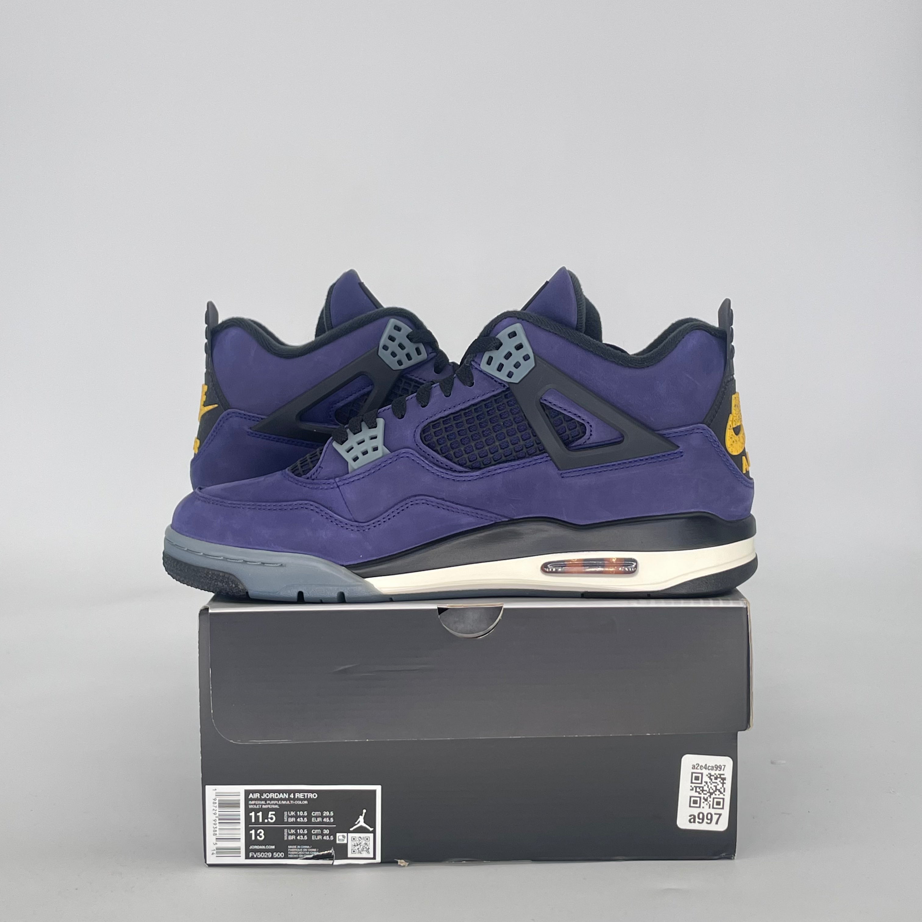 AIR JORDAN 4 LAKERS FV5029-500 SIZE 11.5/13W
